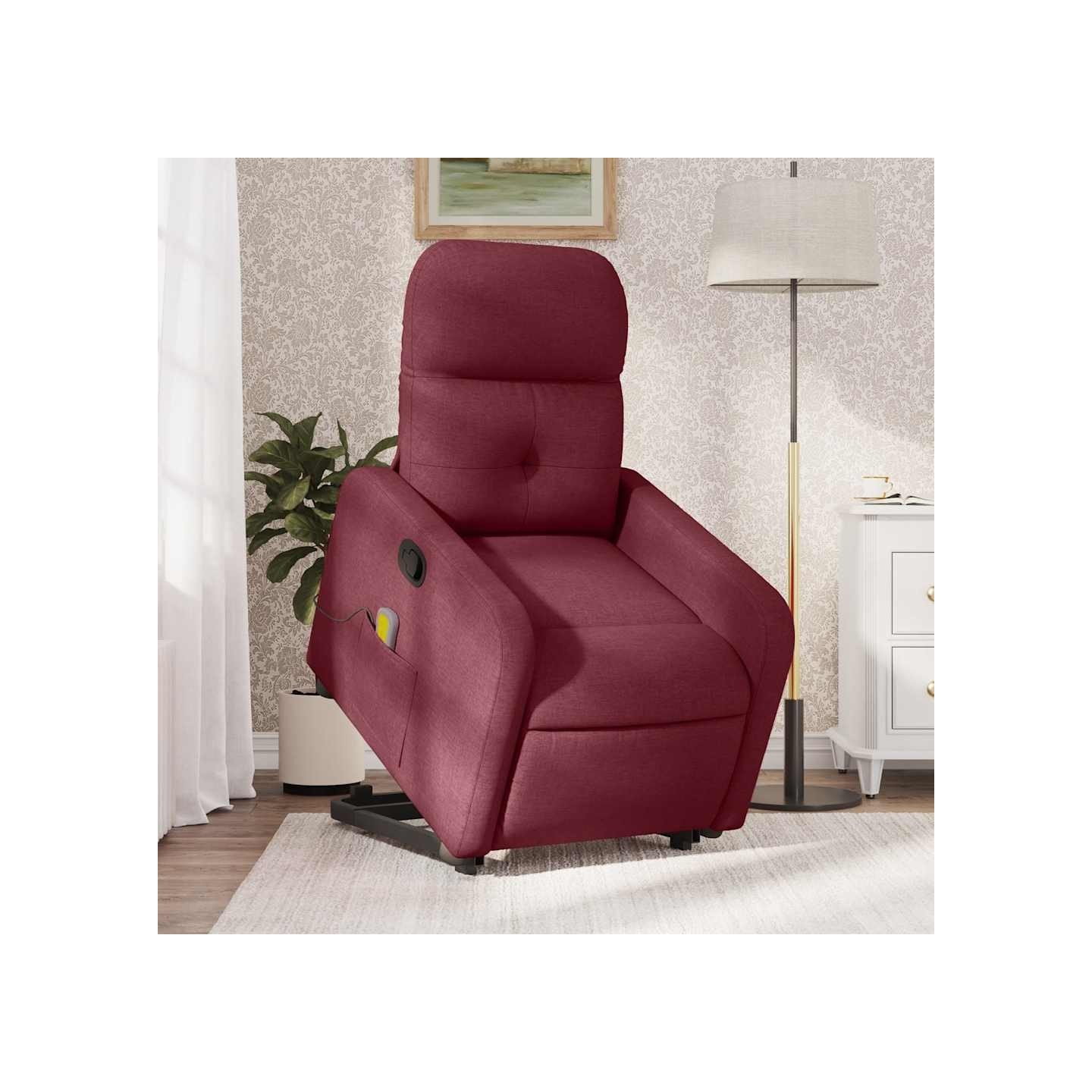 Fauteuil inclinable de massage Rouge bordeaux Tissu