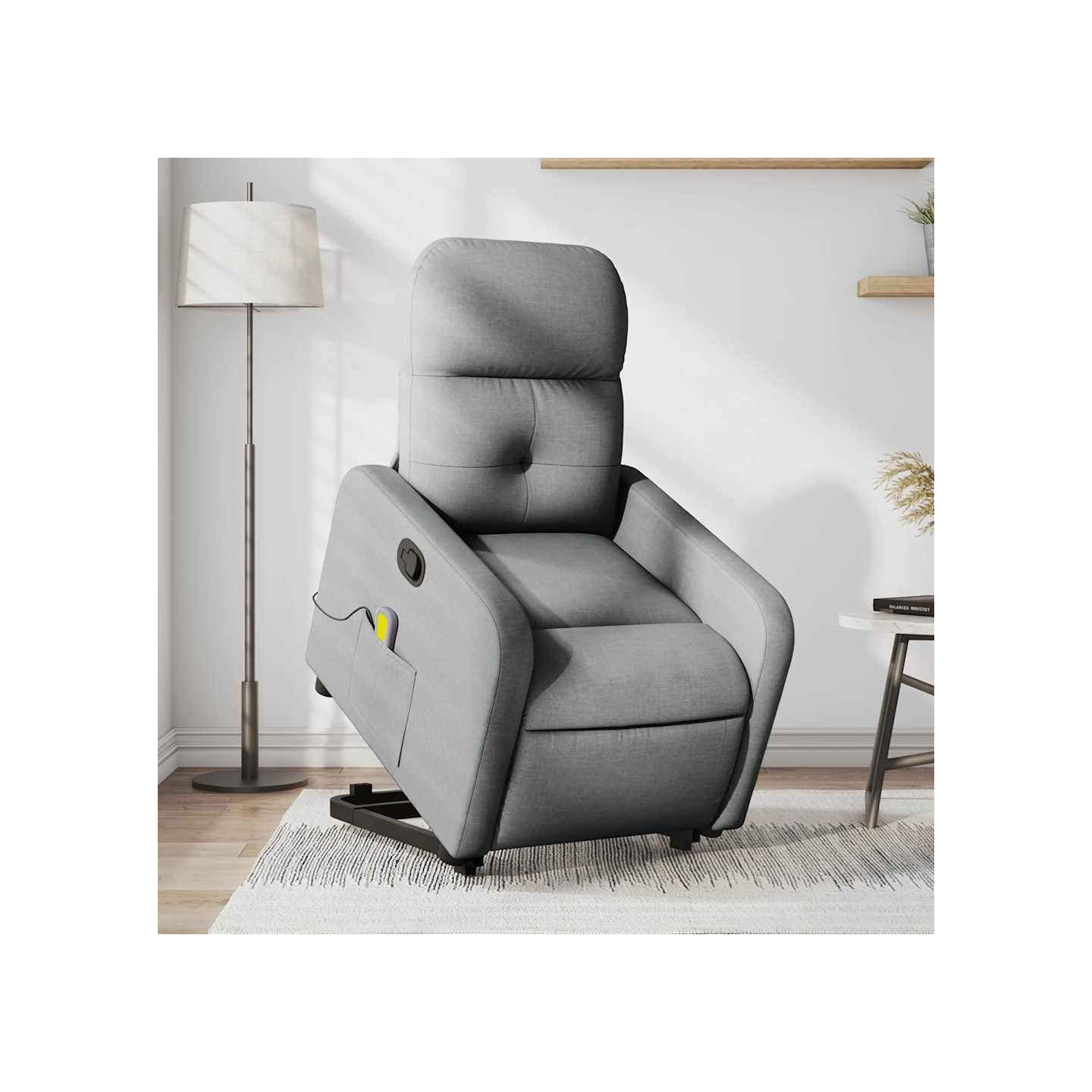 Fauteuil de massage inclinable Gris clair Tissu