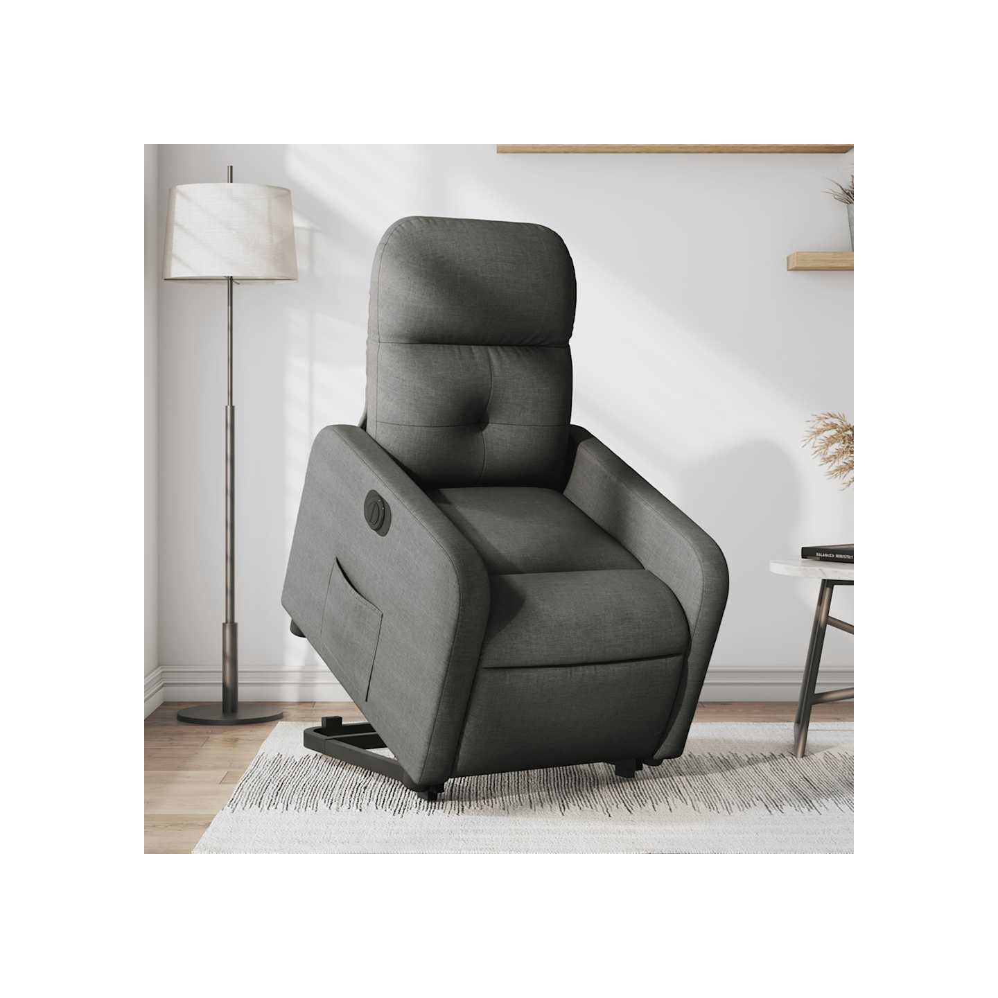 Fauteuil inclinable électrique gris foncé tissu