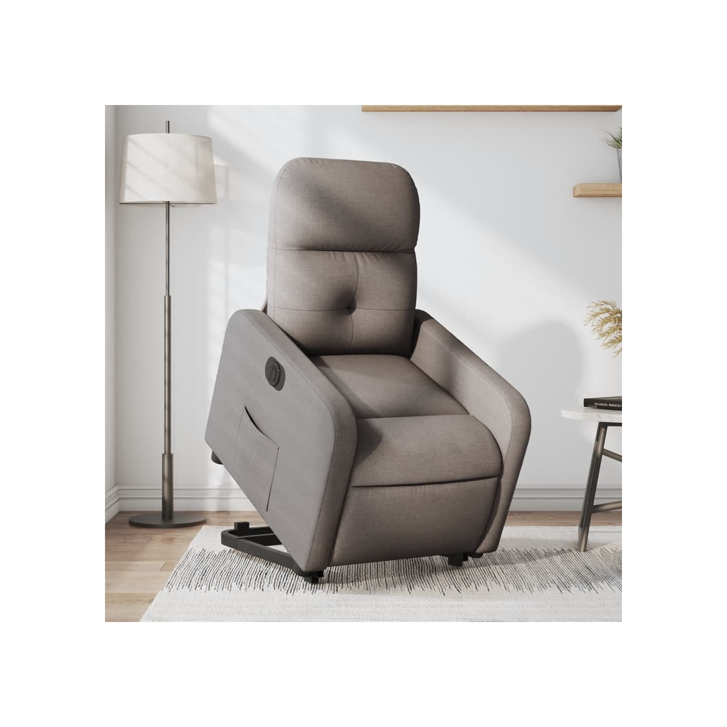 Fauteuil inclinable électrique taupe tissu