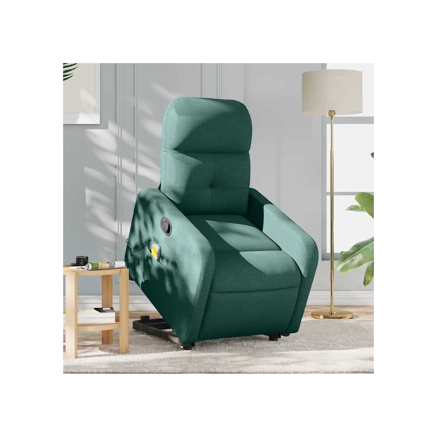Fauteuil inclinable de massage Vert foncé Tissu