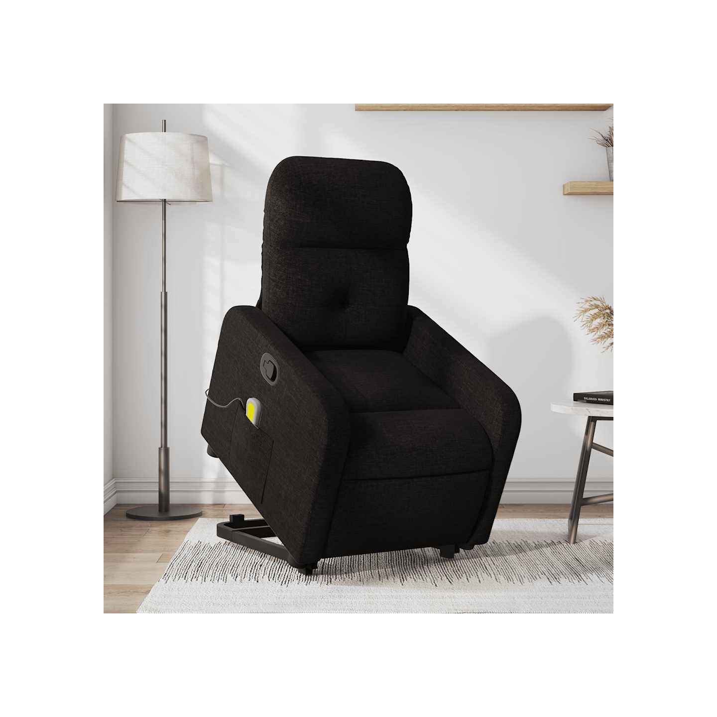 Fauteuil de massage inclinable Noir Tissu