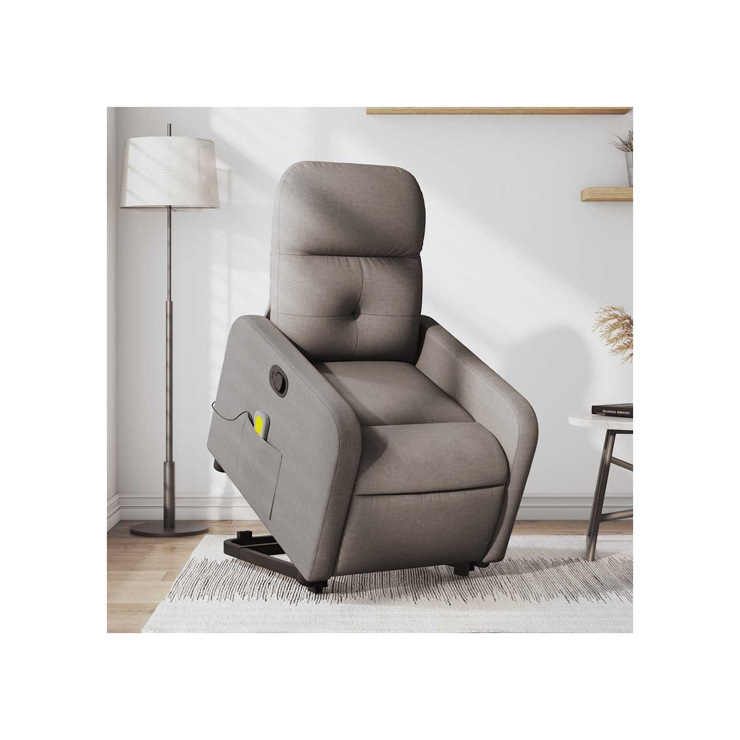 Fauteuil inclinable de massage Taupe Tissu