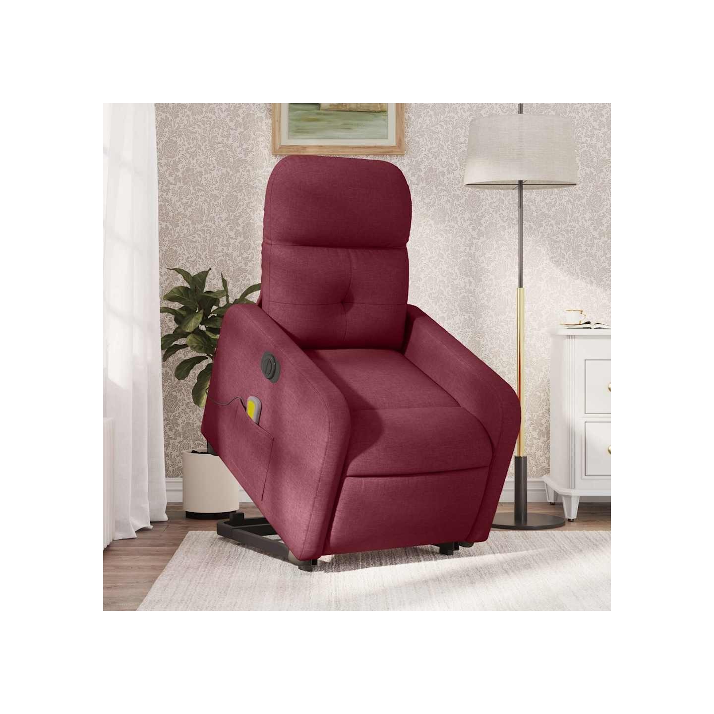 Fauteuil inclinable de massage électrique Rouge bordeaux Tissu