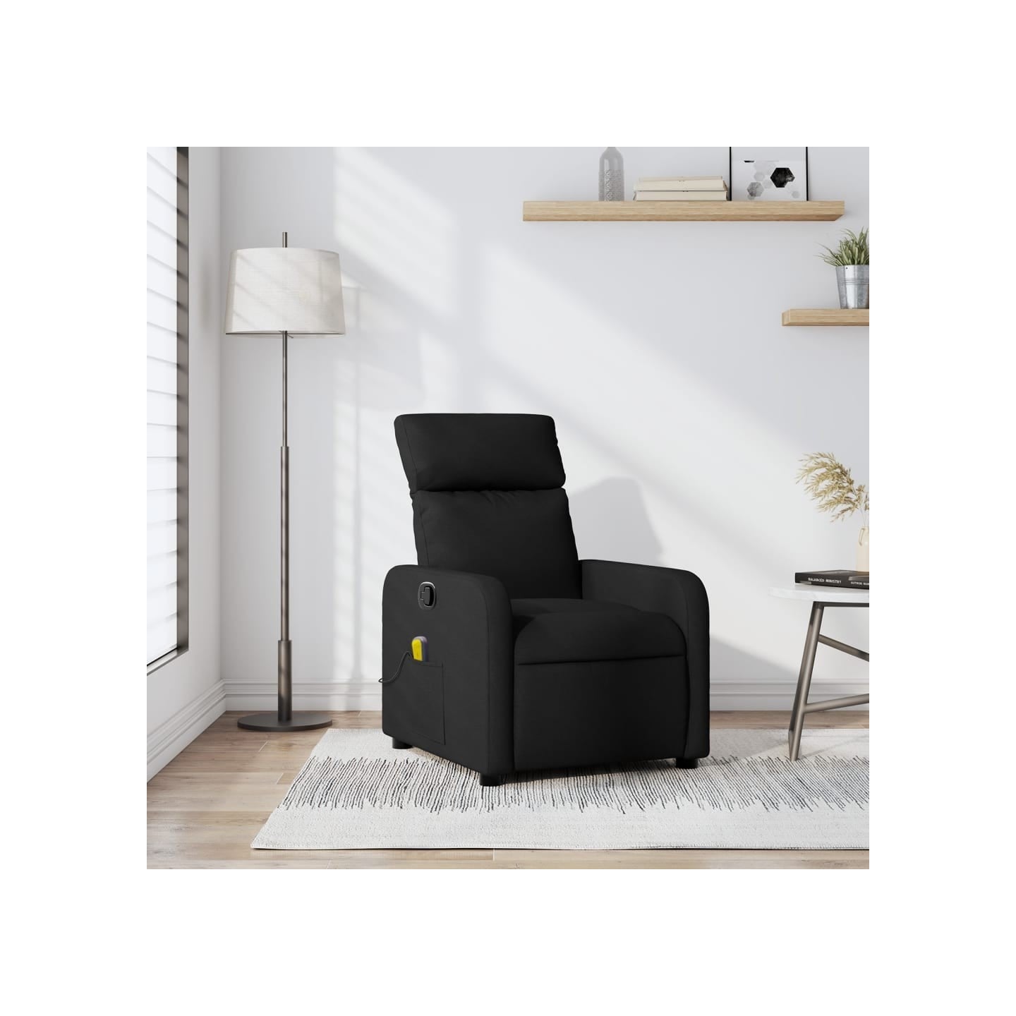 Fauteuil inclinable de massage en tissu noir
