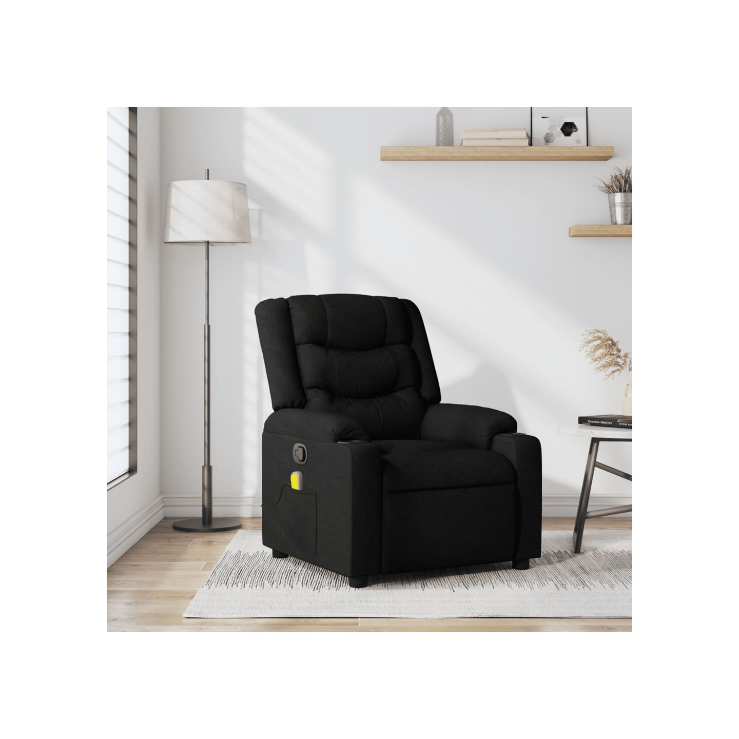Fauteuil de massage inclinable noir tissu