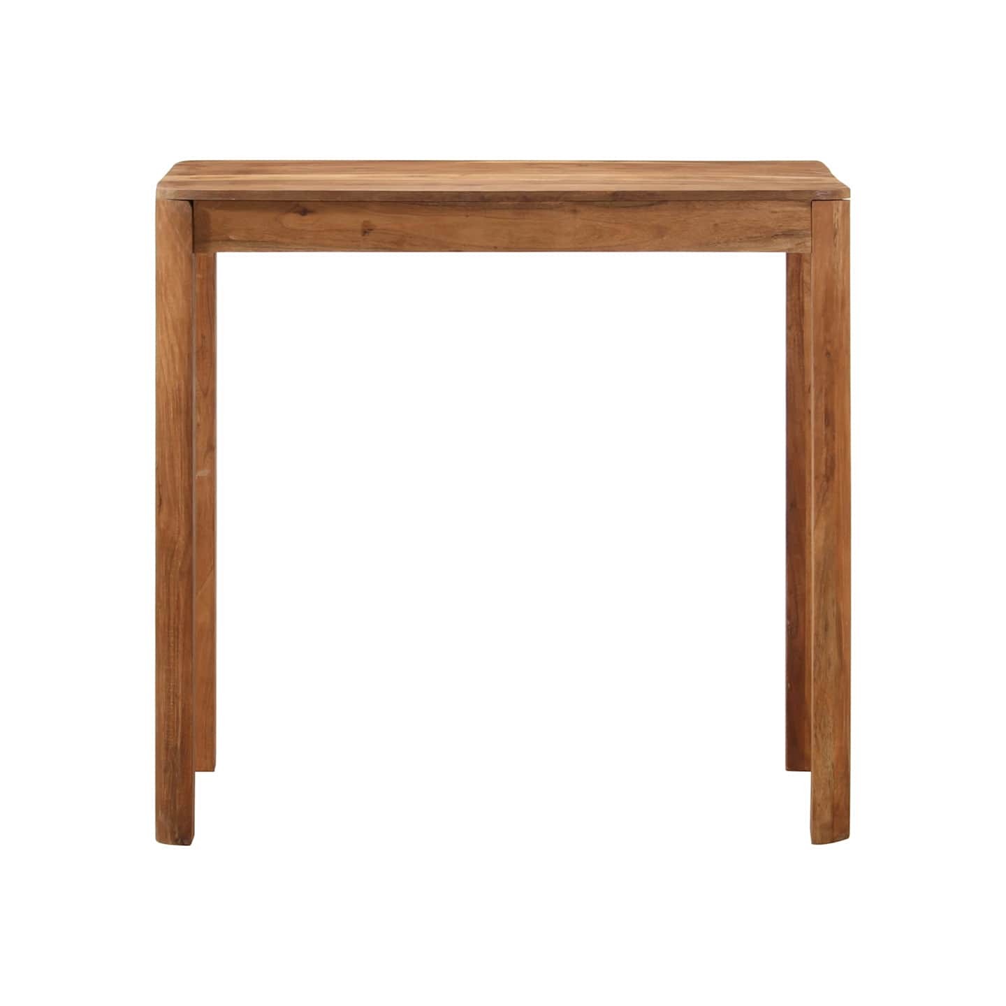 Table de bar bois massif d'acacia et finition miel 110x55x106cm