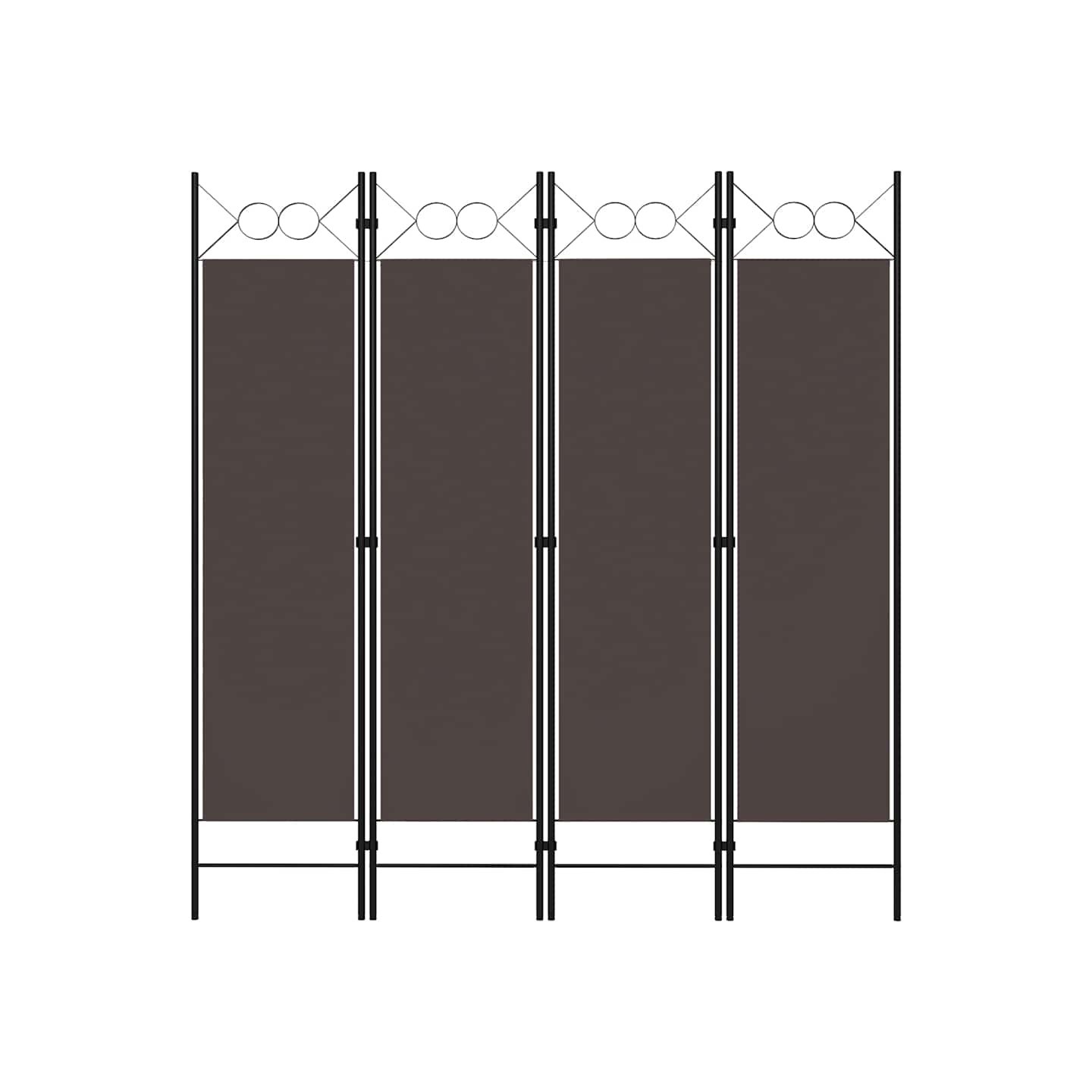 Cloison de séparation 4 panneaux Marron 160 x 180 cm