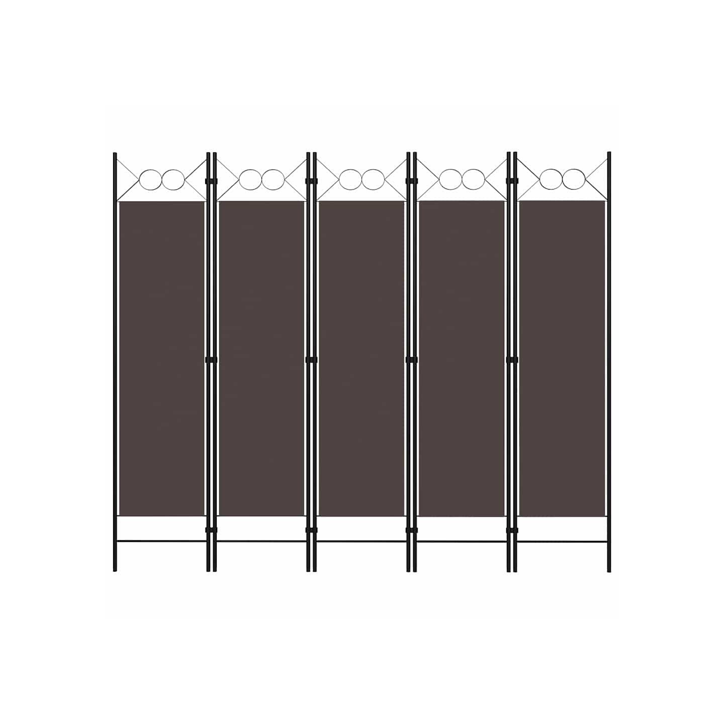 Cloison de séparation 5 panneaux Marron 200x180 cm