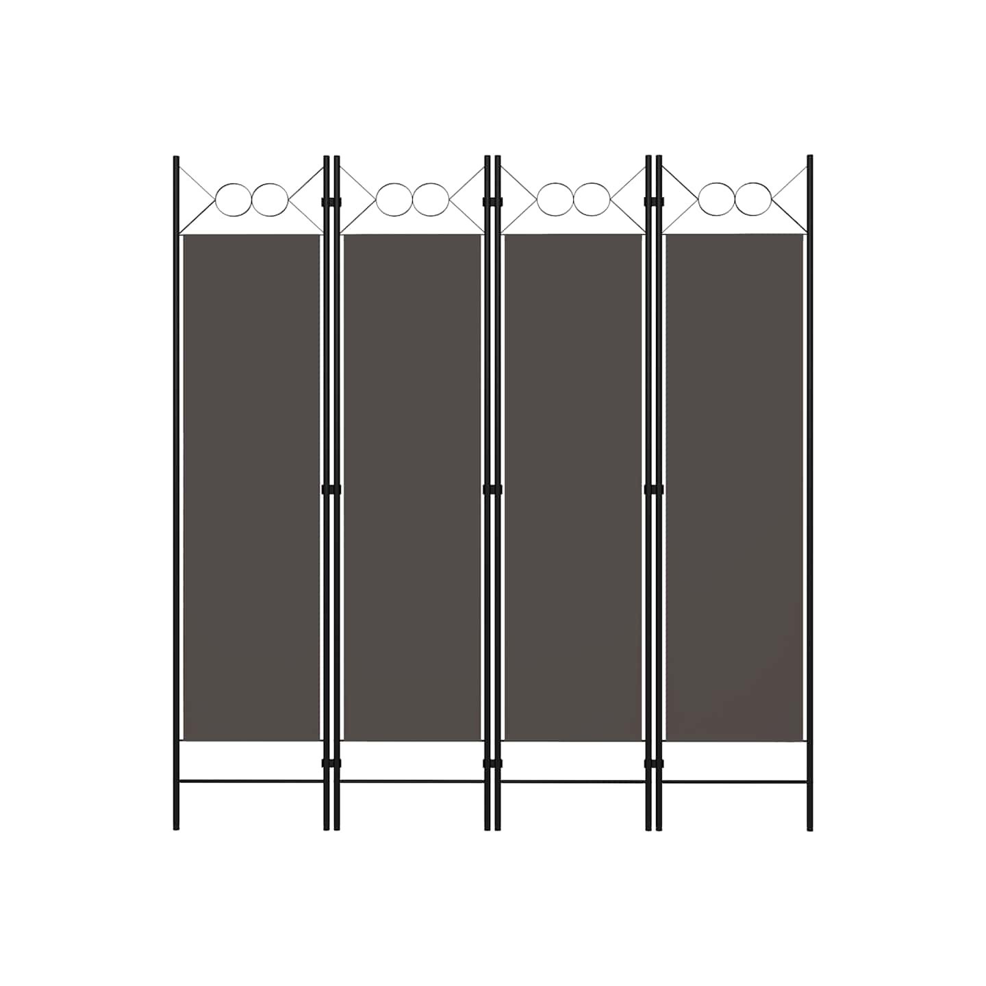 Cloison de séparation 4 panneaux Anthracite 160 x 180 cm
