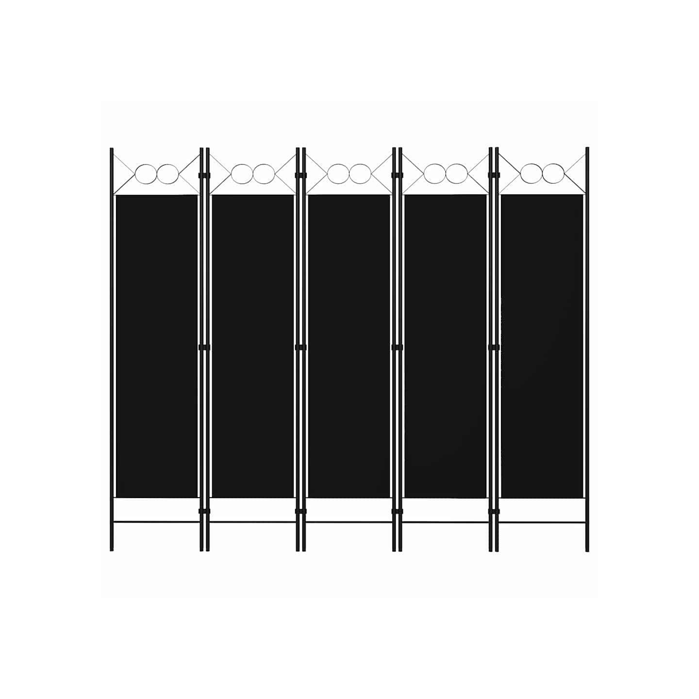 Cloison de séparation 5 panneaux Noir 200x180 cm