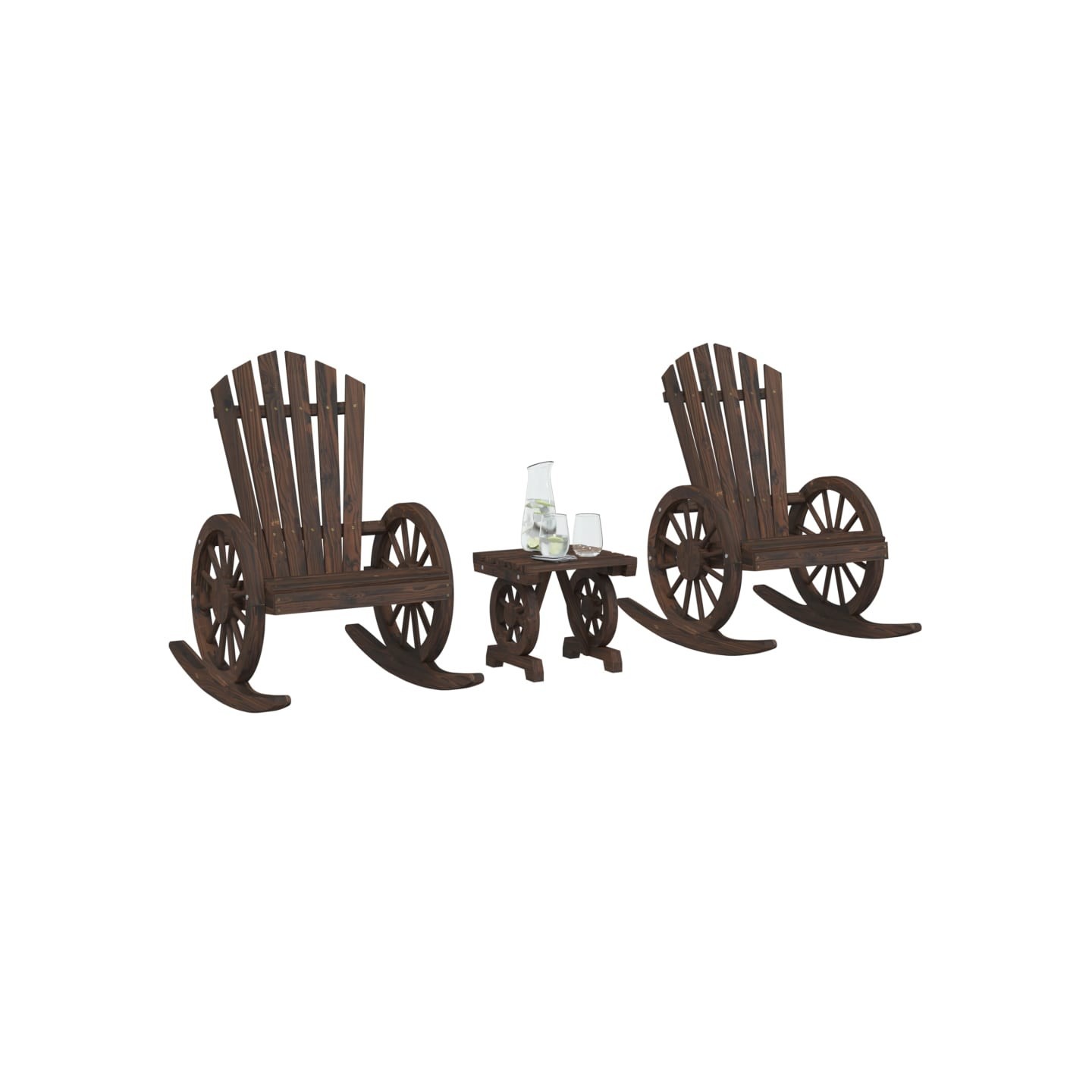 Salon de jardin 3 pcs bois de sapin massif
