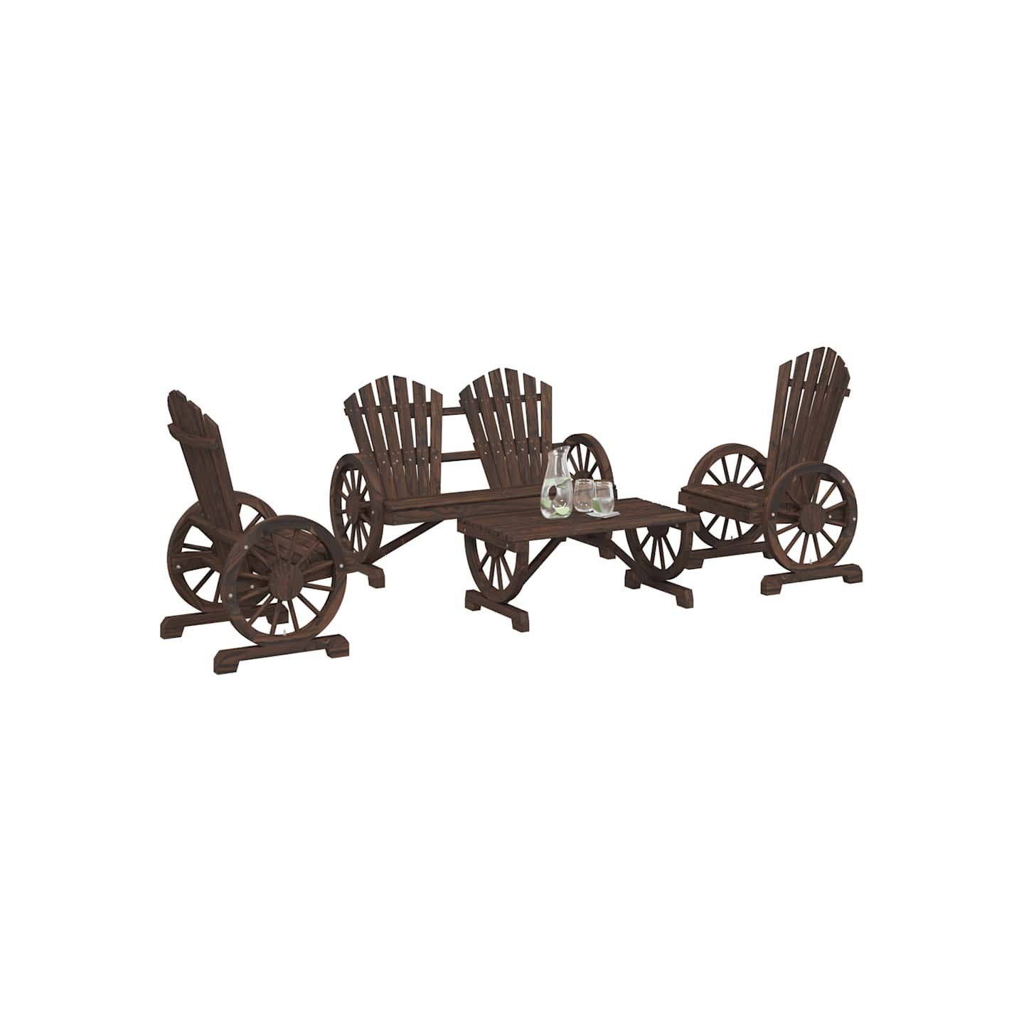 Salon de jardin 4 pcs bois de sapin massif