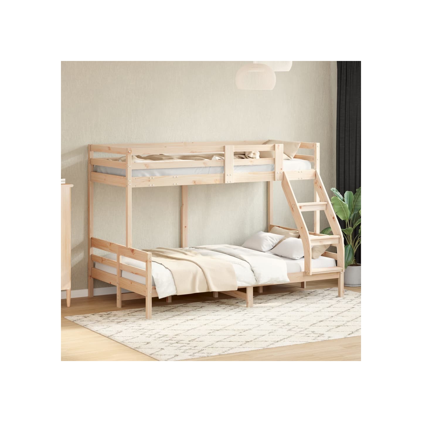 Lit superposé sans matelas 80x200/120x200 cm bois massif
