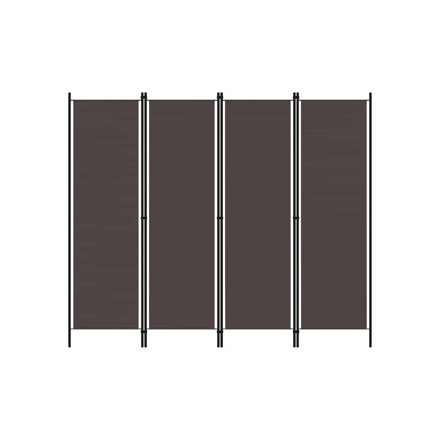Cloison de séparation 4 panneaux Marron 200x180 cm