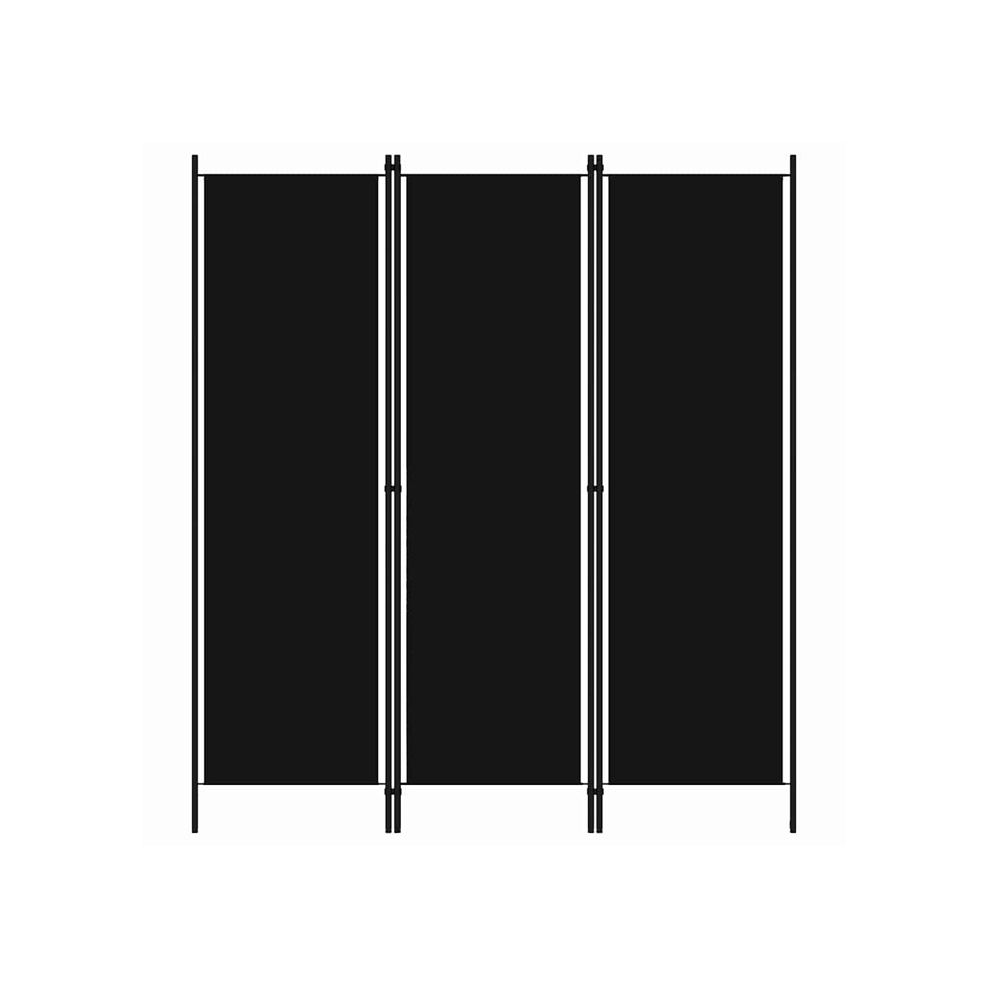 Cloison de séparation 3 panneaux Noir 150x180 cm
