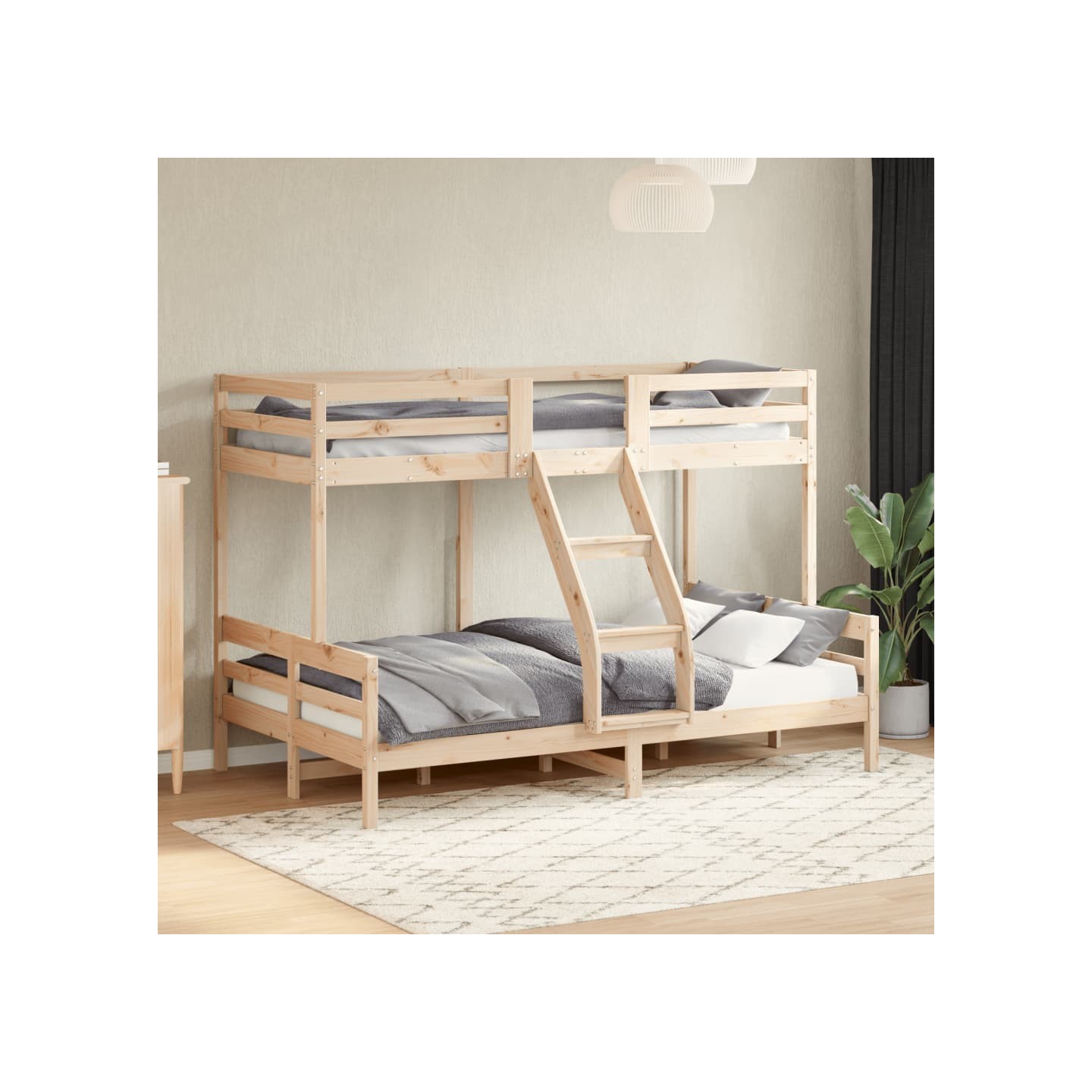 Lit superposé sans matelas 80x200/120x200 cm bois massif