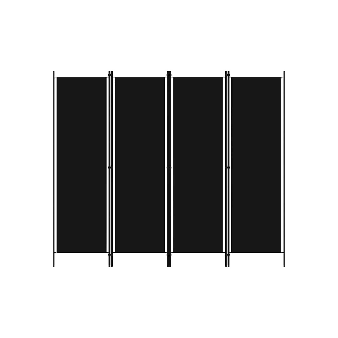 Cloison de séparation 4 panneaux Noir 200x180 cm