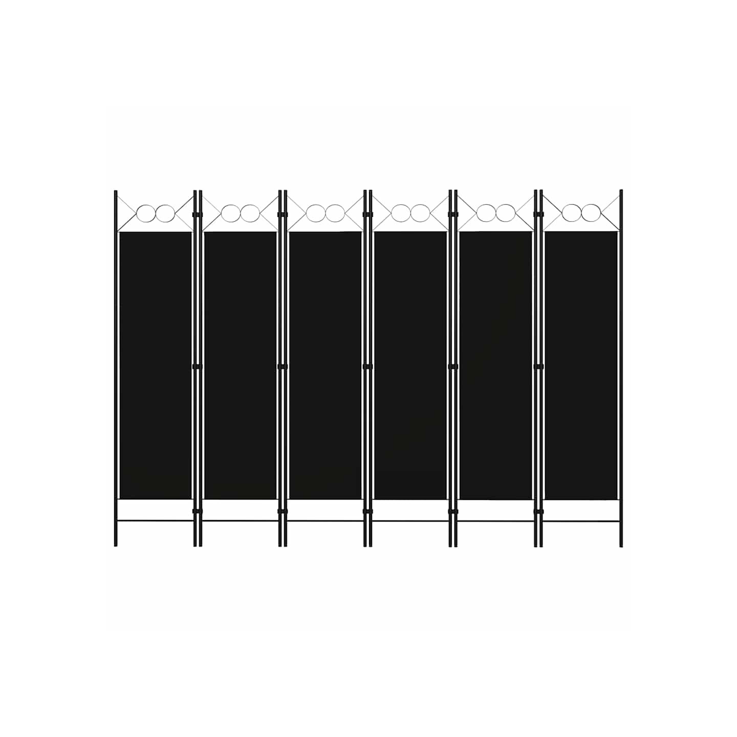 Cloison de séparation 6 panneaux Noir 240x180 cm