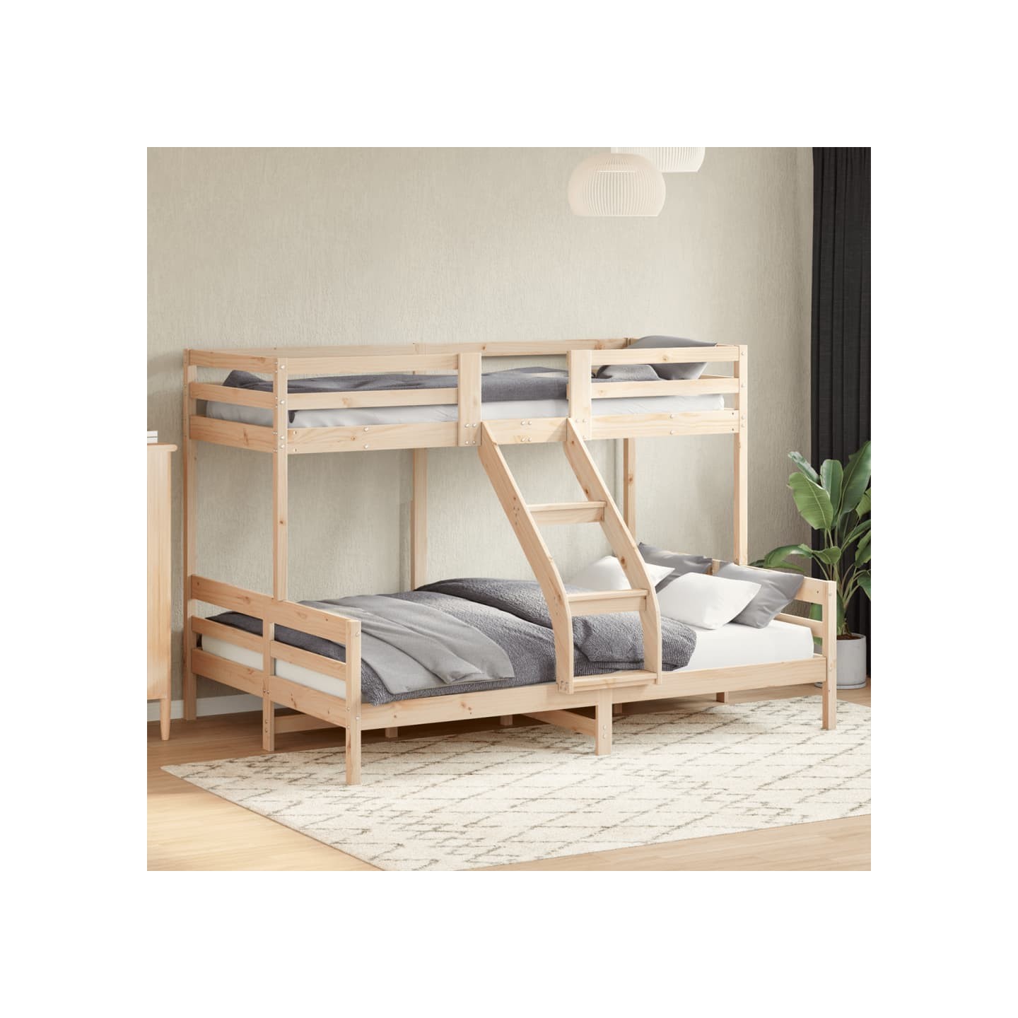 Lit superposé sans matelas 80x200/140x200 cm bois massif