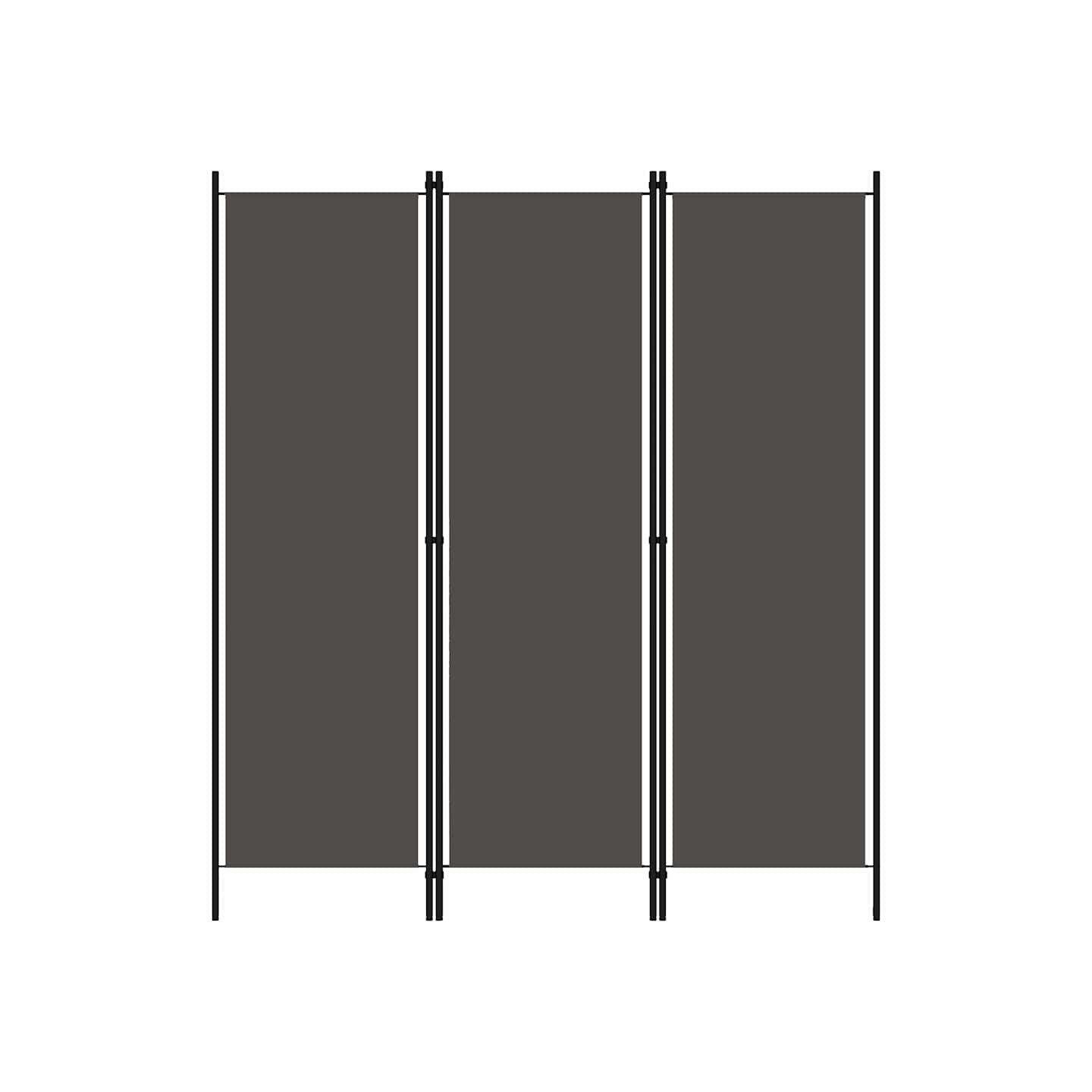 Cloison de séparation 3 panneaux Anthracite 150x180 cm