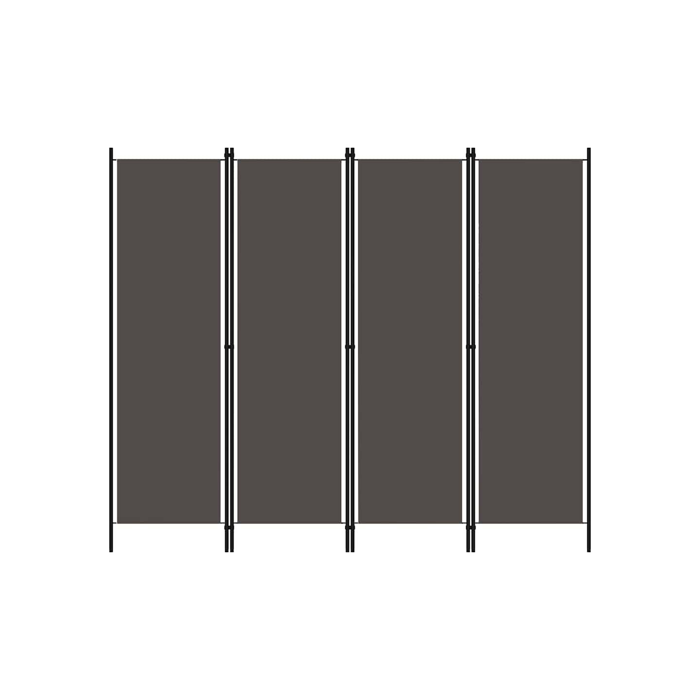 Cloison de séparation 4 panneaux Anthracite 200x180 cm