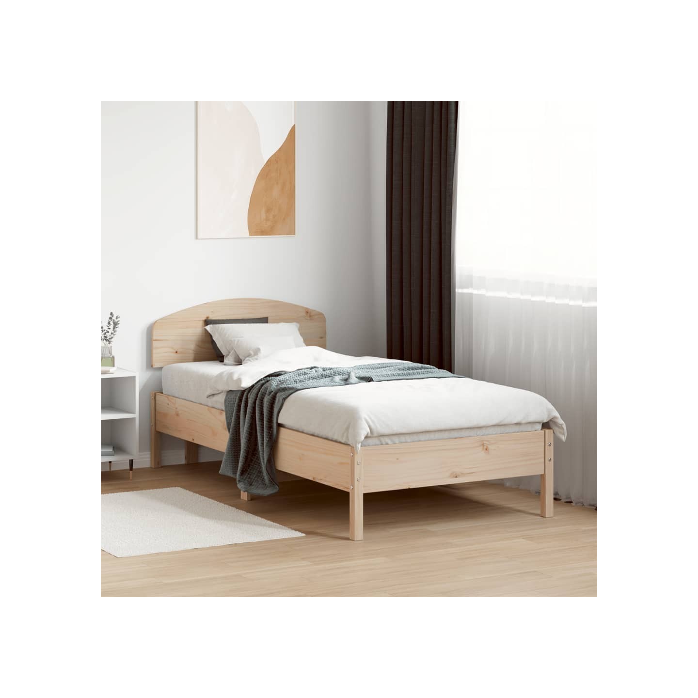 Cadre de lit sans matelas 75x190 cm bois de pin massif