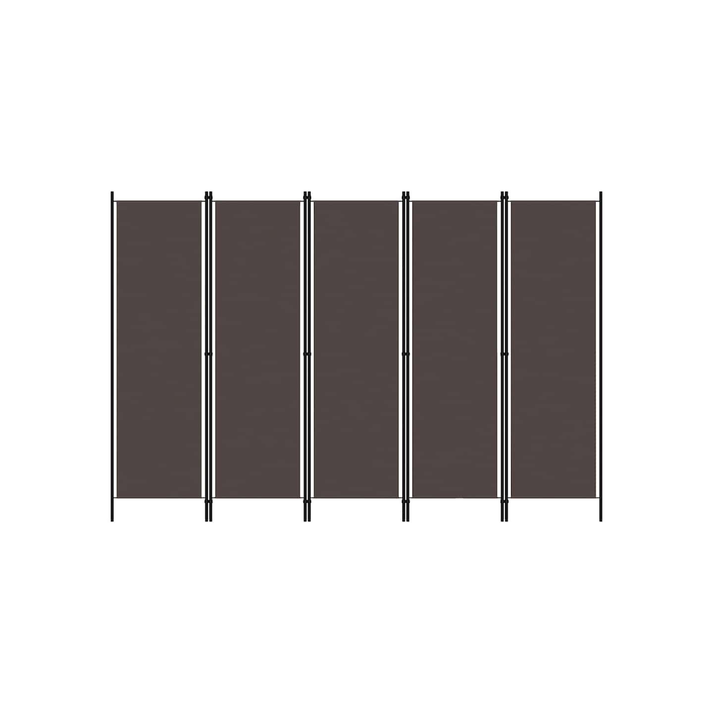 Cloison de séparation 6 panneaux Marron 300x180 cm