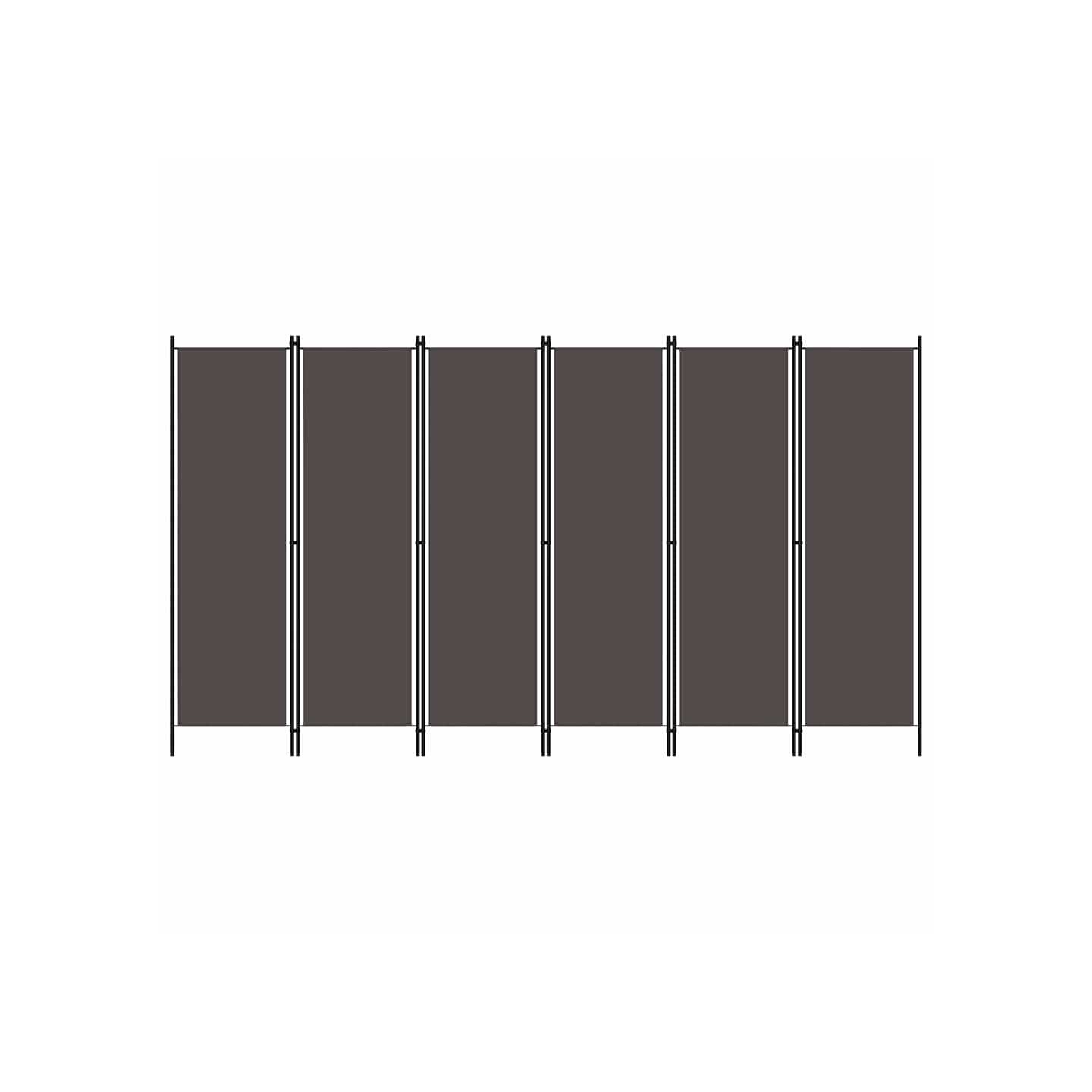 Cloison de séparation 6 panneaux Anthracite 300x180 cm