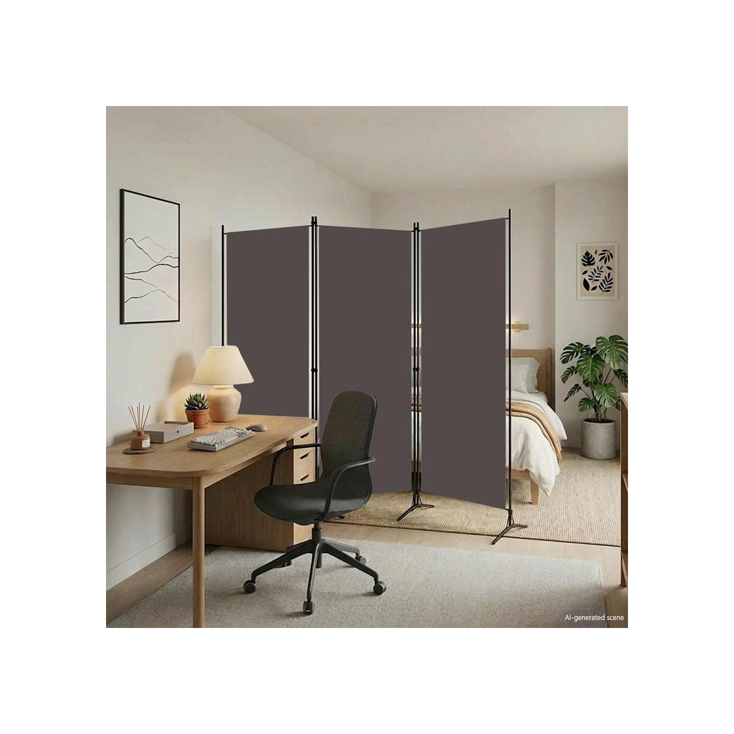 Cloison de séparation 3 panneaux Anthracite 260x180 cm