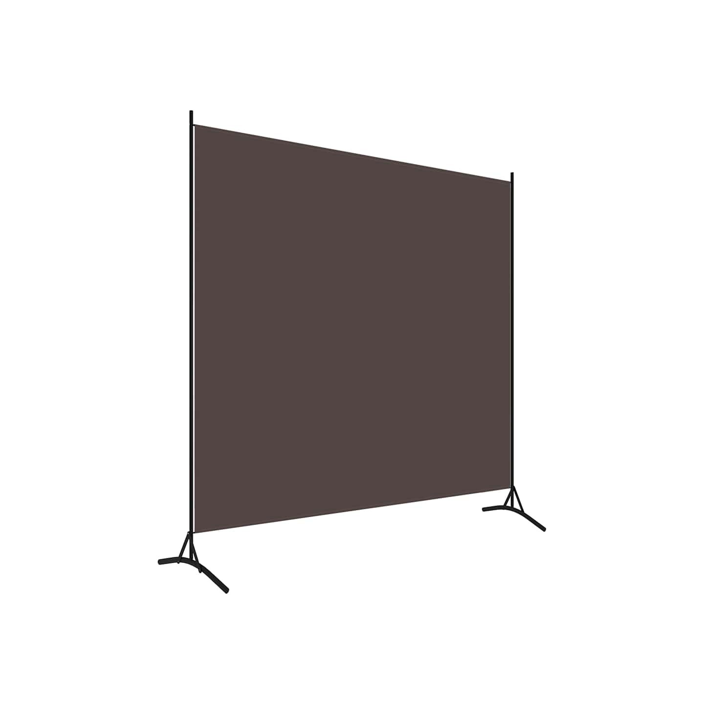 Cloison de séparation marron 175x180 cm tissu