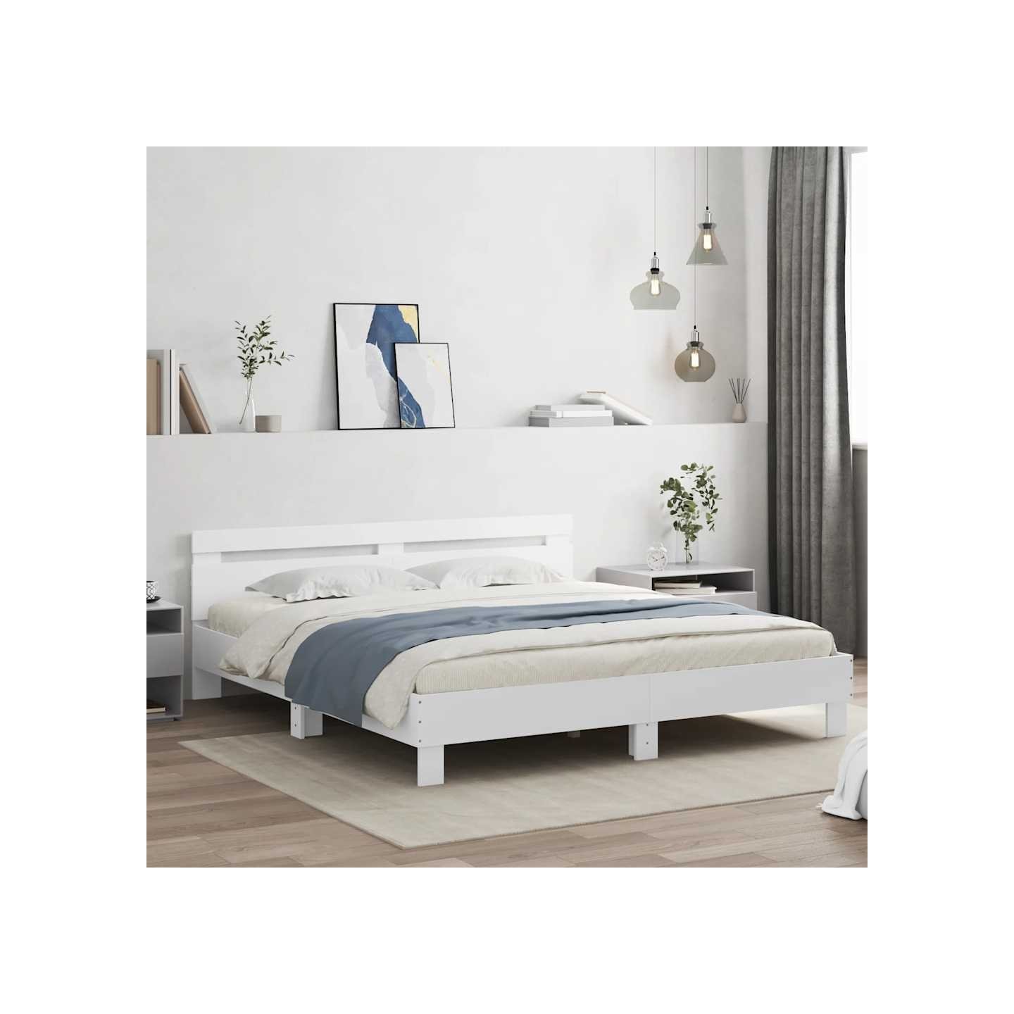 Cadre de lit sans matelas blanc 180x200 cm