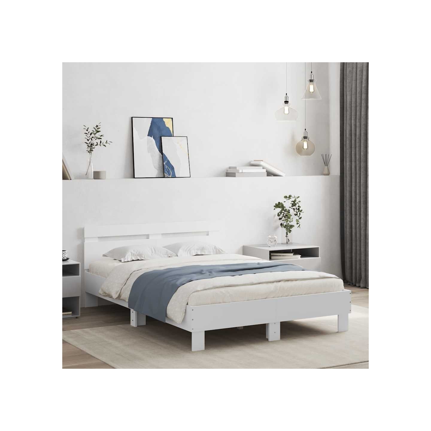 Cadre de lit sans matelas blanc 120x200 cm