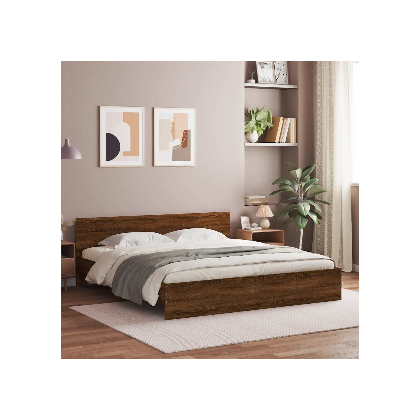 Cadre de lit sans matelas chêne marron 200x200 cm