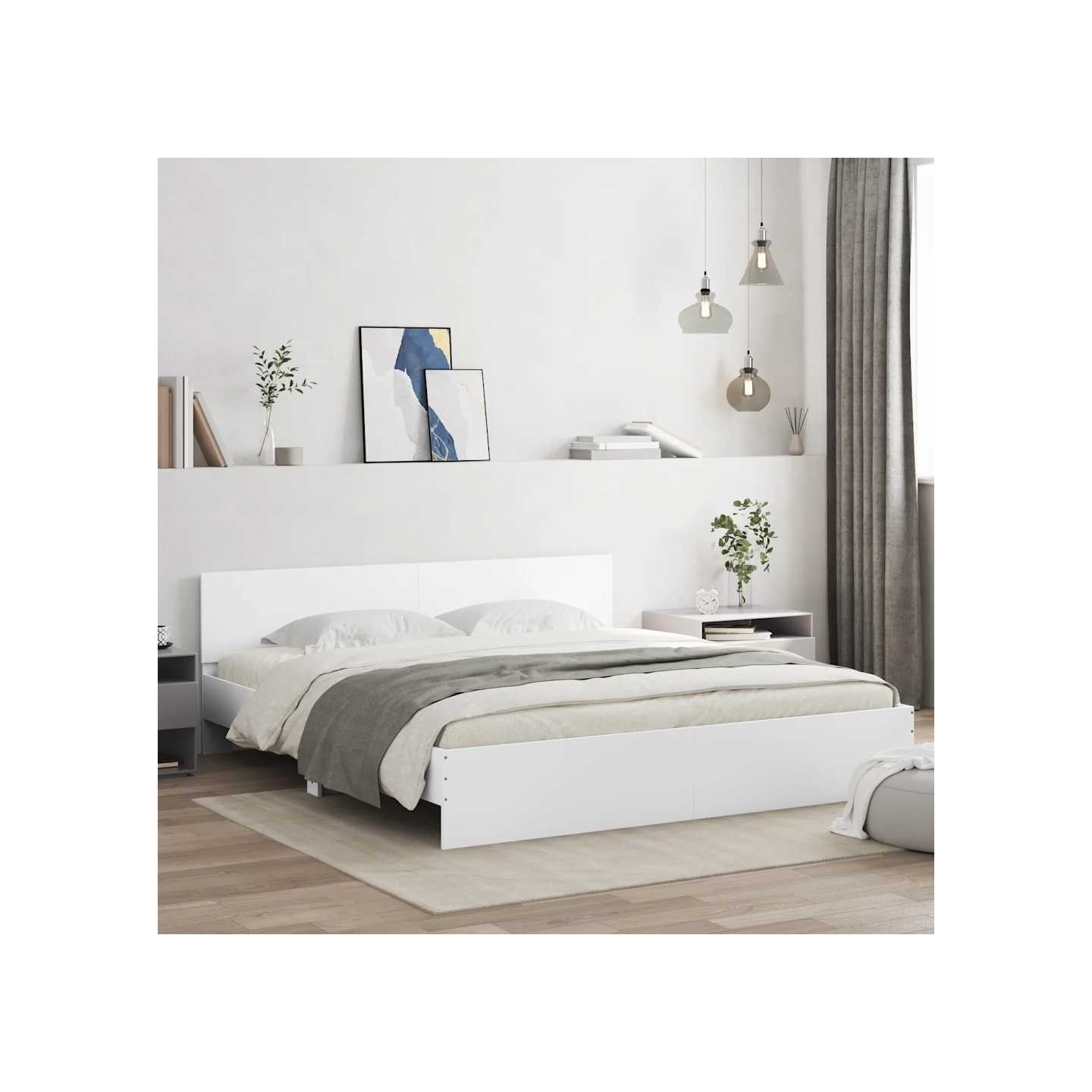 Cadre de lit sans matelas blanc 180x200 cm