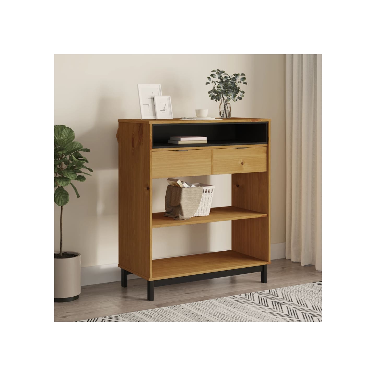 Table de bar FLAM 92x45x110 cm bois massif Pin