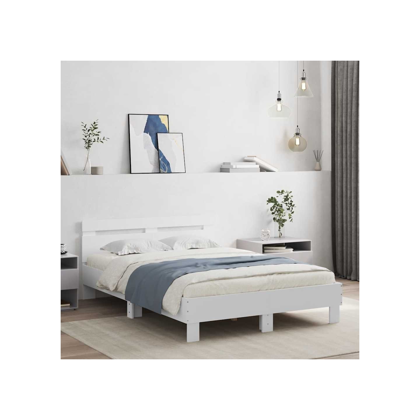 Cadre de lit sans matelas blanc 120x190 cm