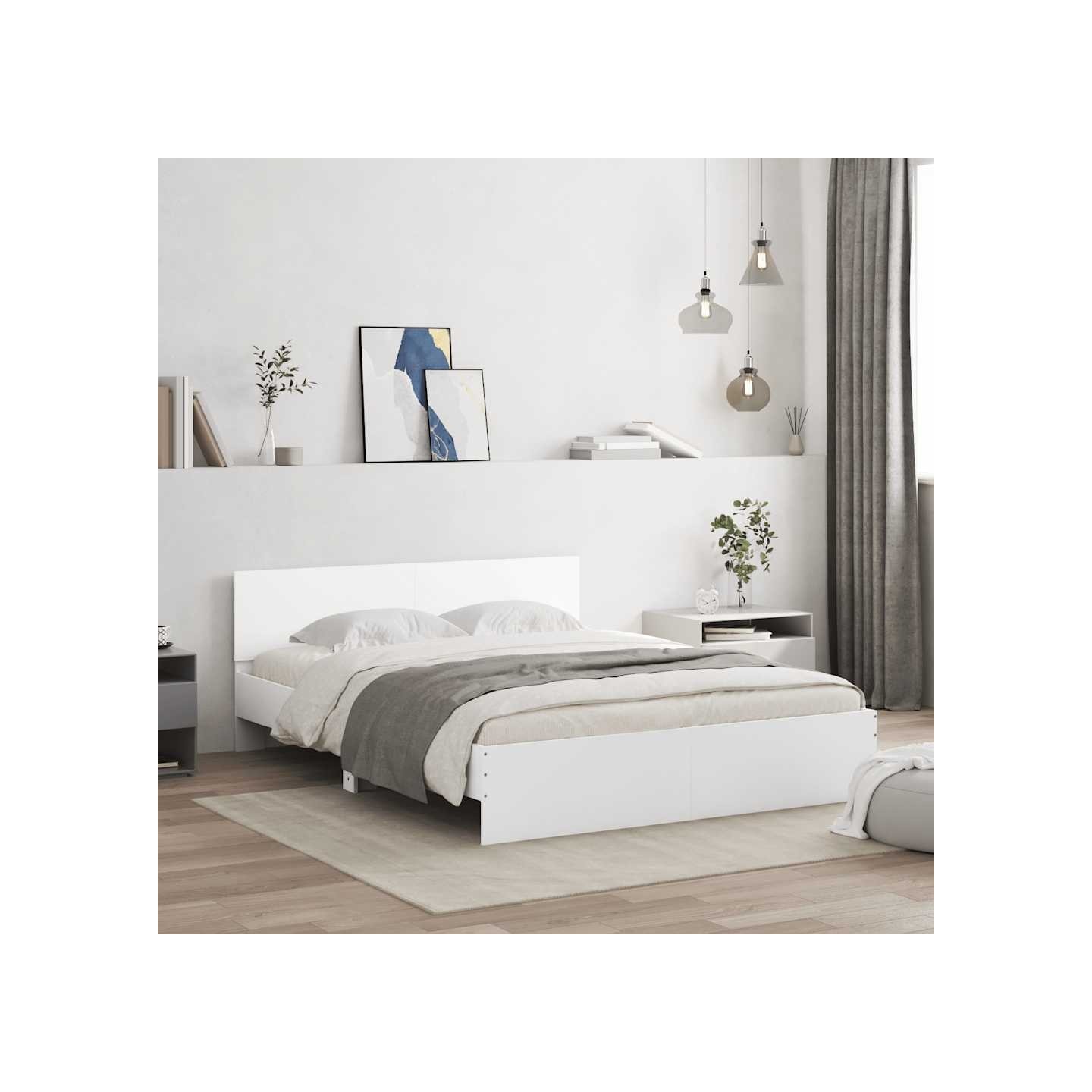 Cadre de lit sans matelas blanc 140x200 cm