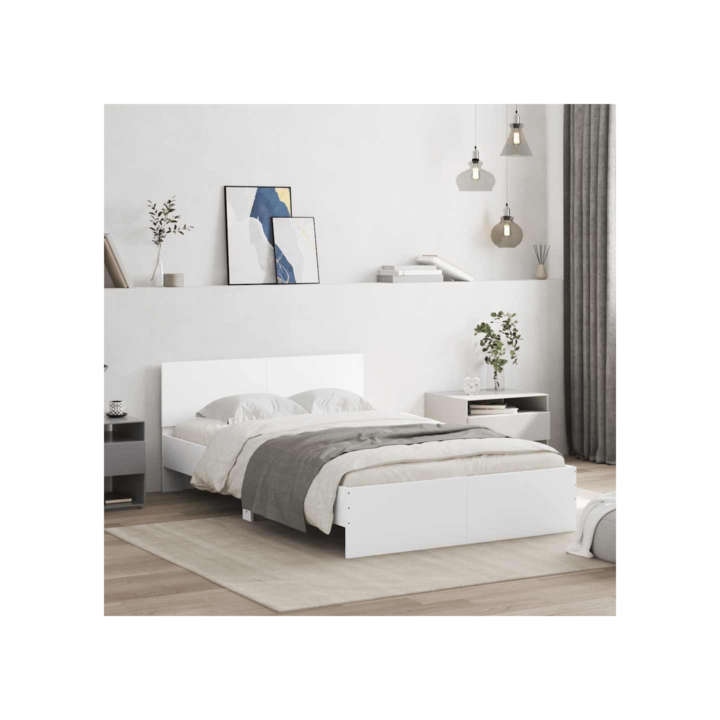 Cadre de lit sans matelas blanc 120x200 cm