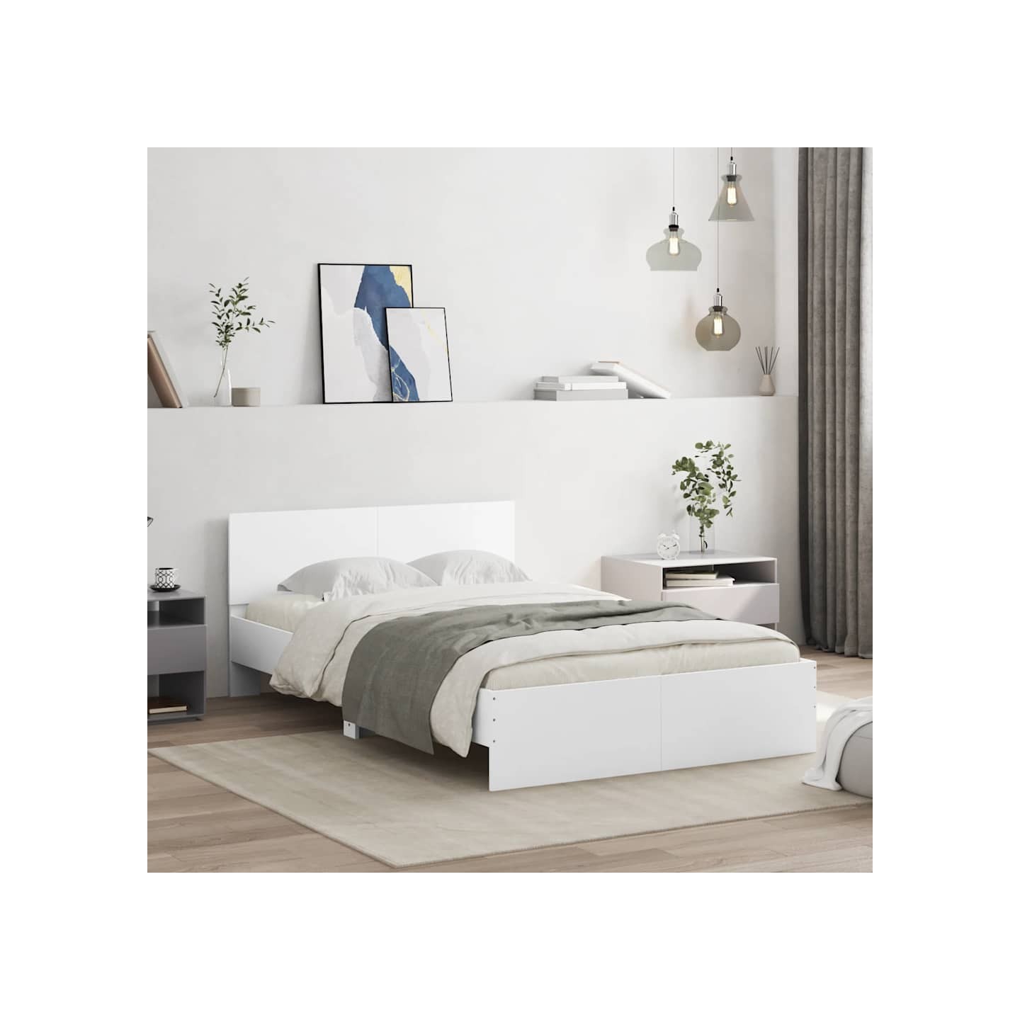 Cadre de lit sans matelas blanc 120x190 cm