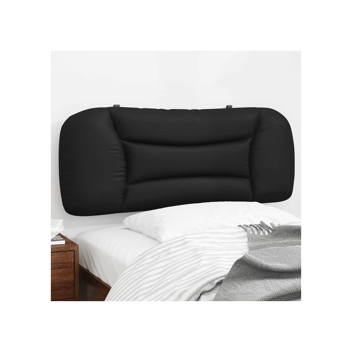 Coussin de tête de lit Hvar noir 100 cm similicuir