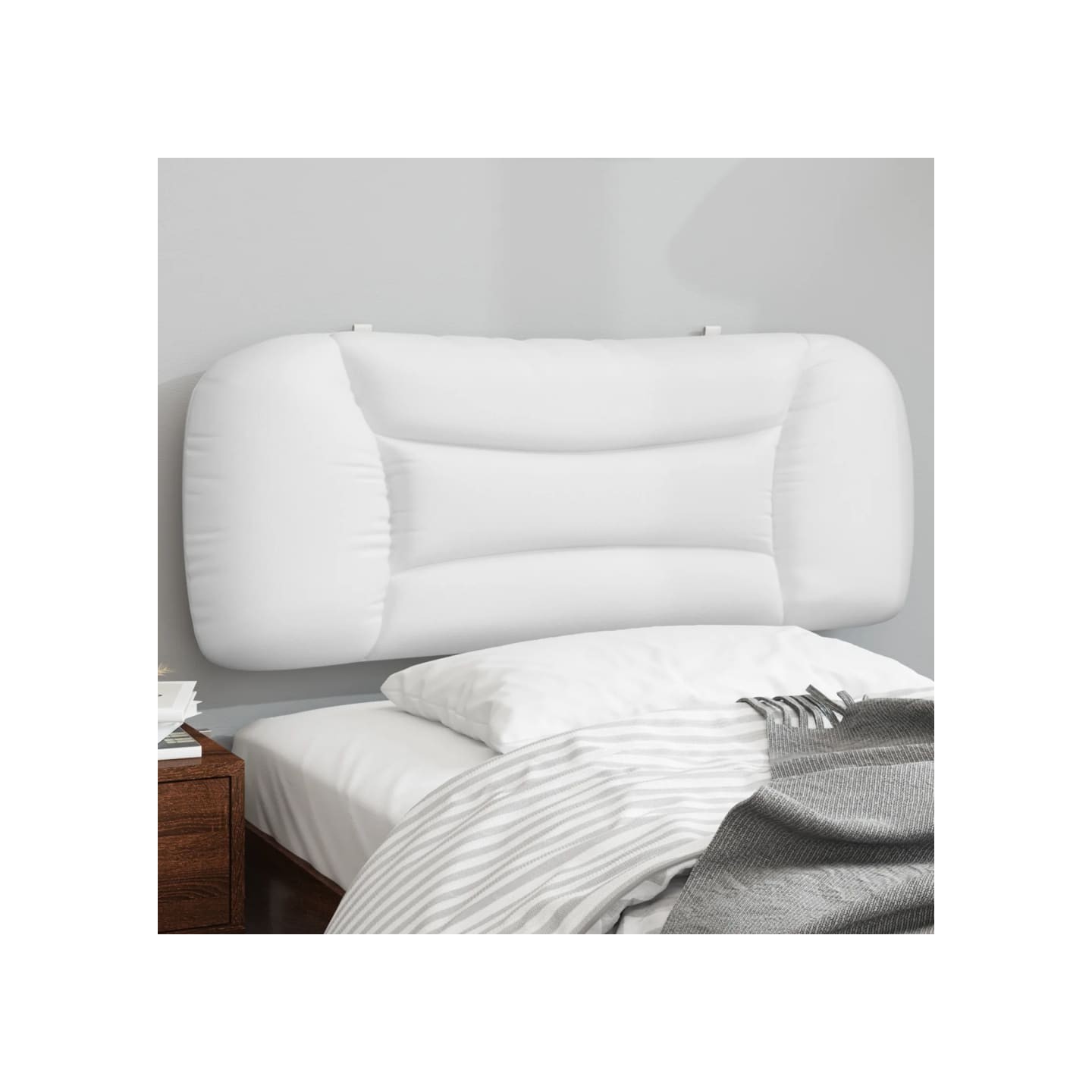 Coussin de tête de lit Hvar blanc 100 cm similicuir