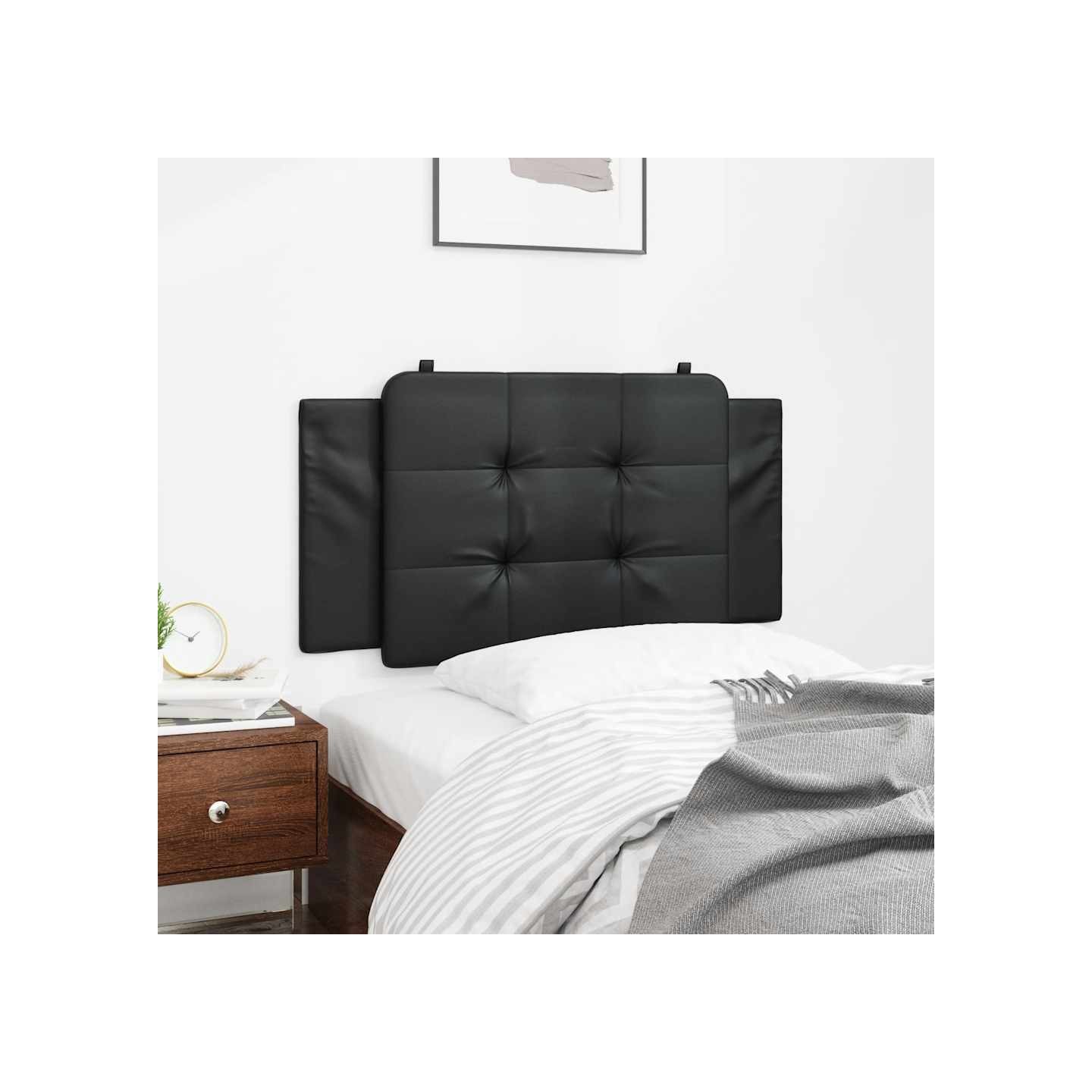 Coussin de tête de lit Zadar noir 100 cm similicuir