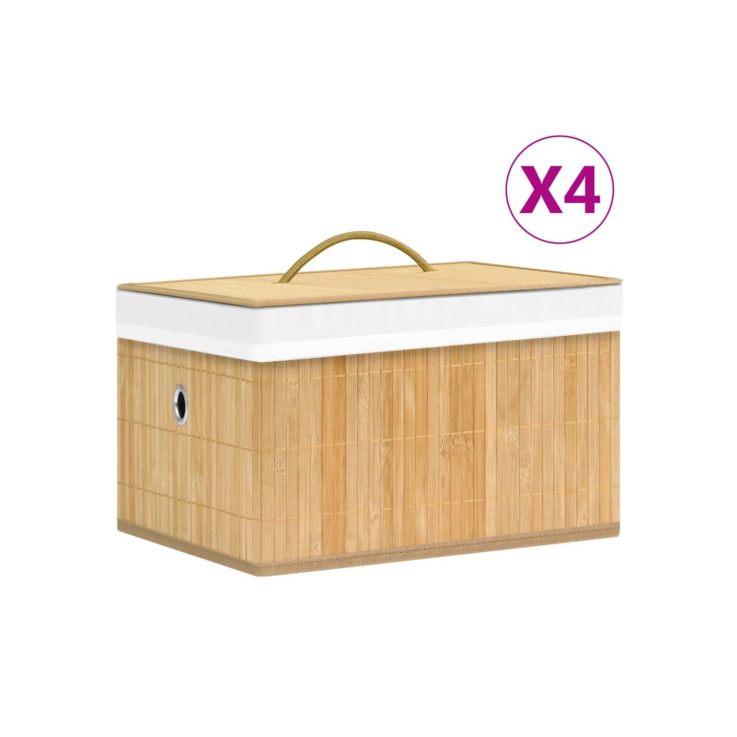 Boîtes de rangement en bambou 4 pcs