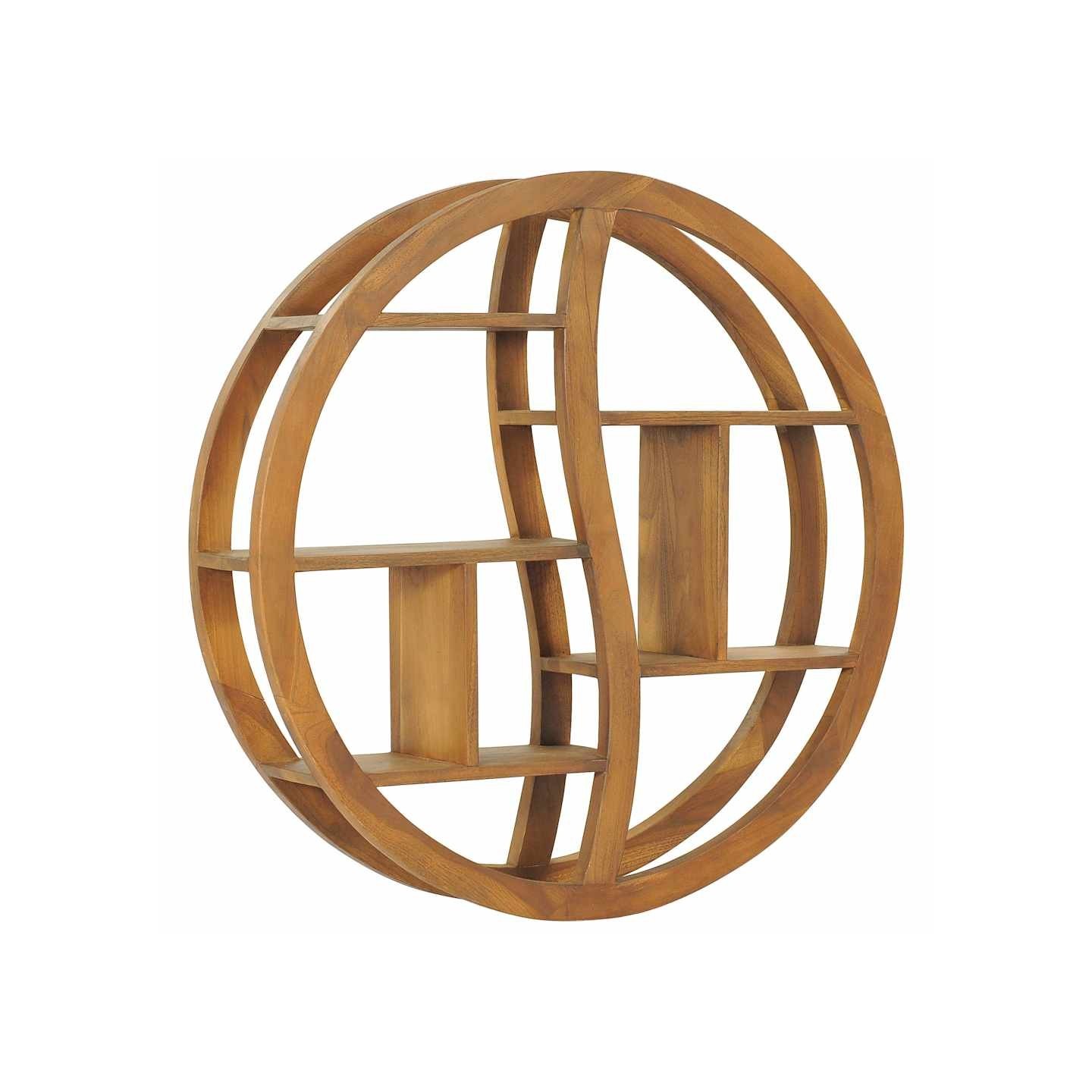 Étagère murale Yin Yang 80x17,5x80 cm Bois de teck massif