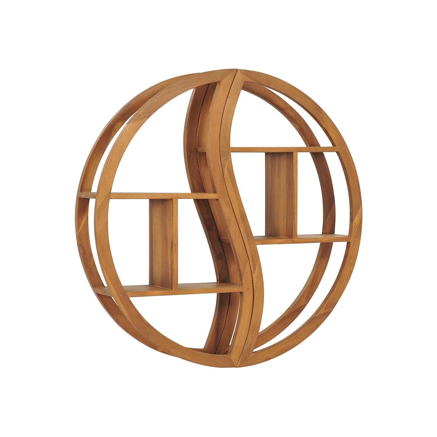 Étagère murale Yin Yang 100x20x100 cm Bois de teck massif