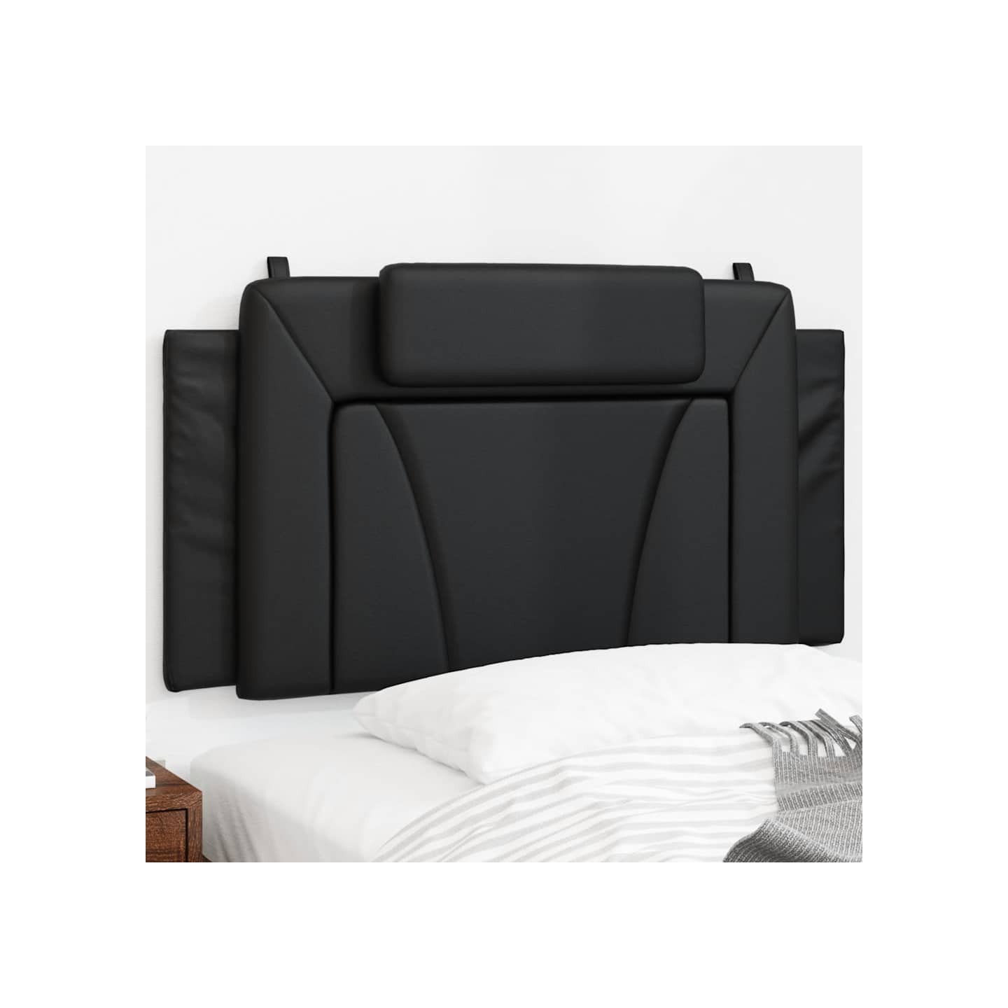 Coussin de tête de lit Viana noir 100 cm similicuir