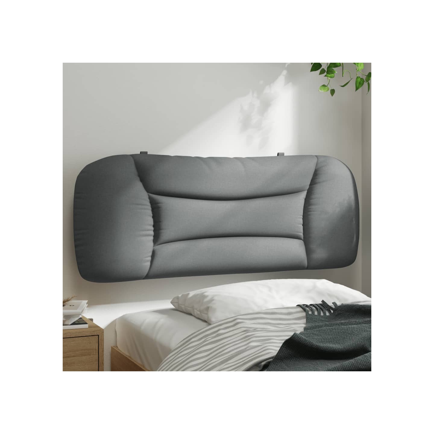 Coussin de tête de lit Hvar gris clair 100 cm tissu