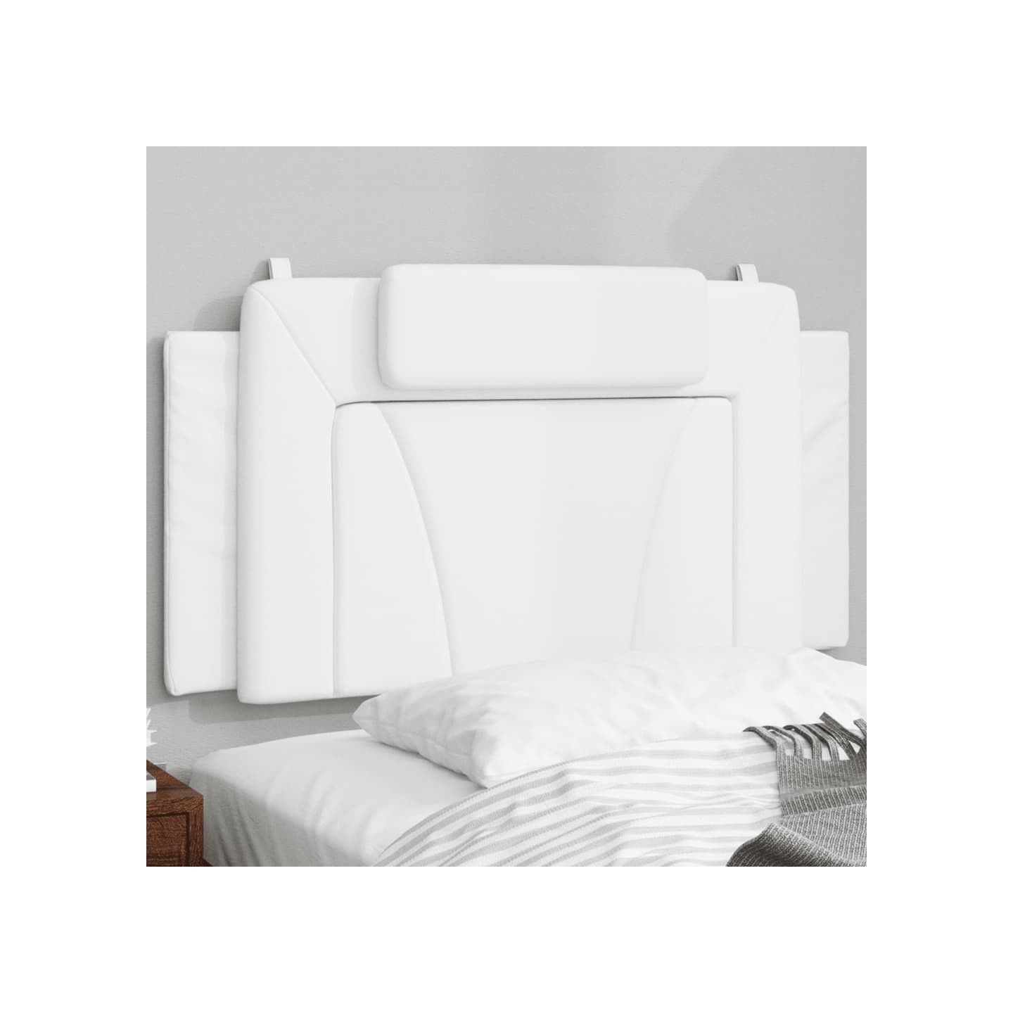 Coussin de tête de lit Viana blanc 100 cm similicuir