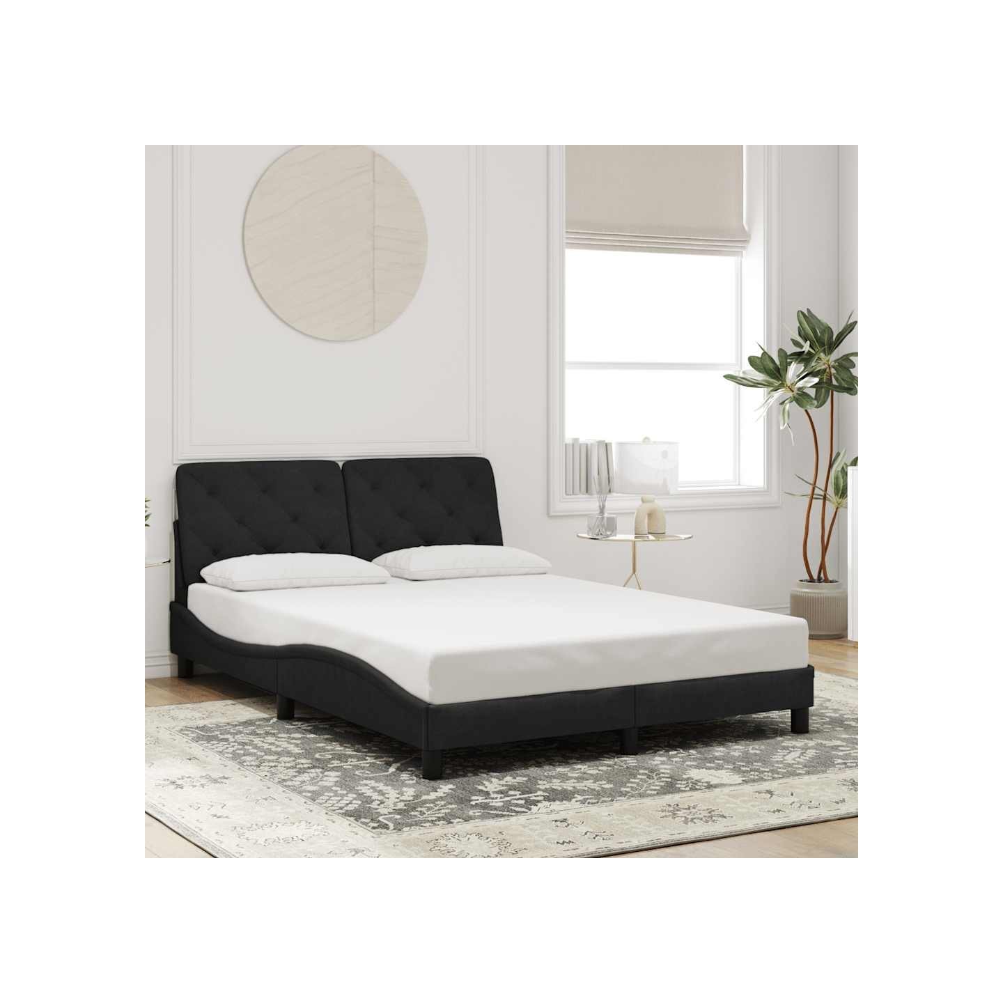 Cadre de lit sans matelas noir 140x190 cm velours